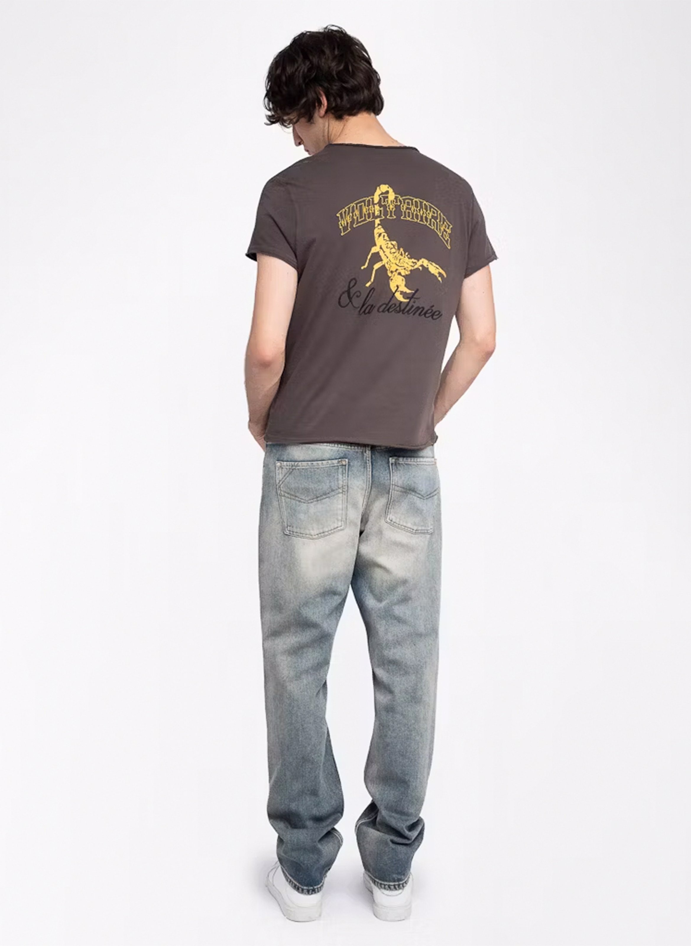 Tee-shirt col V en coton ZADIG&amp;VOLTAIRE Noir