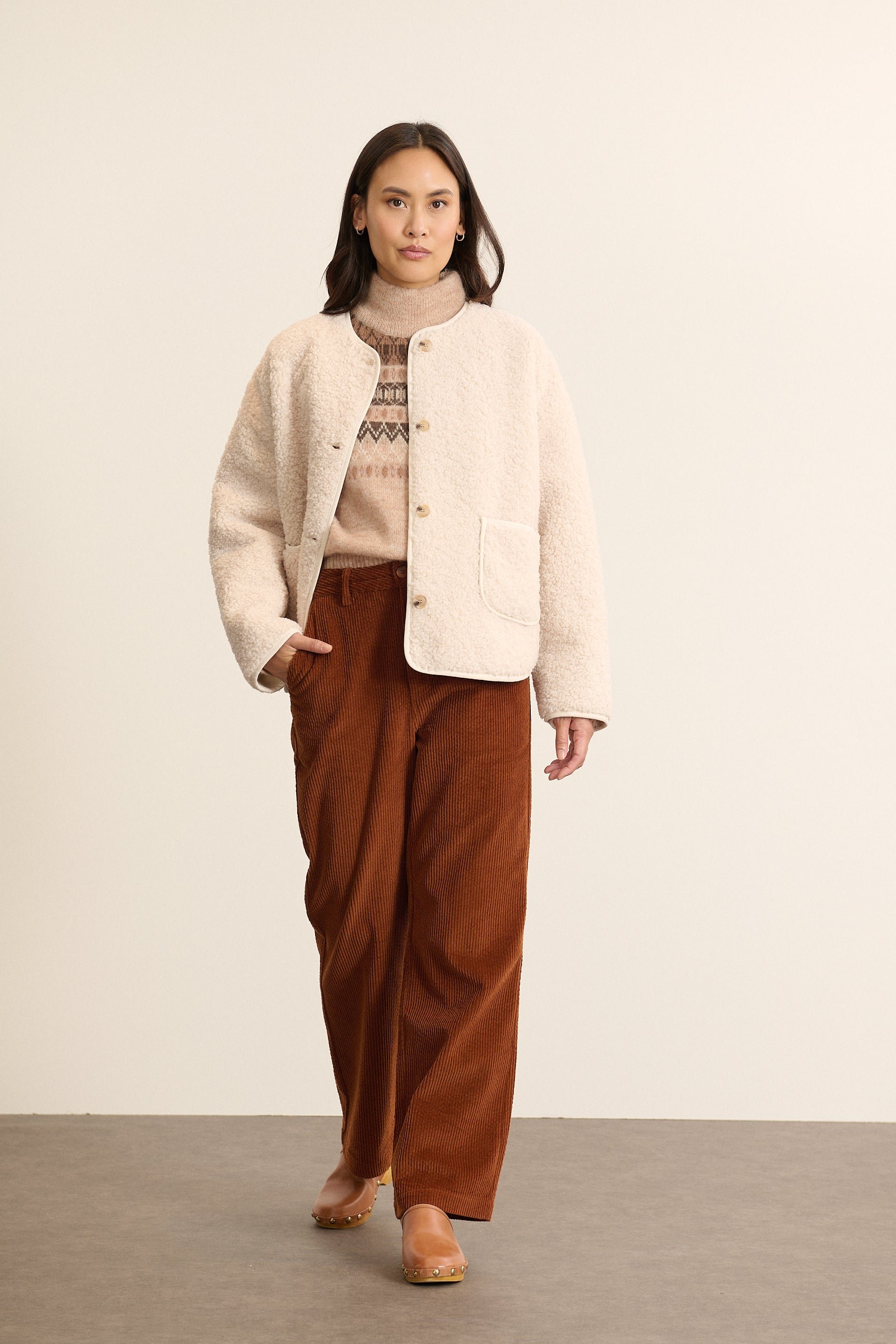 Short sheepskin coat GARANCE PARIS White