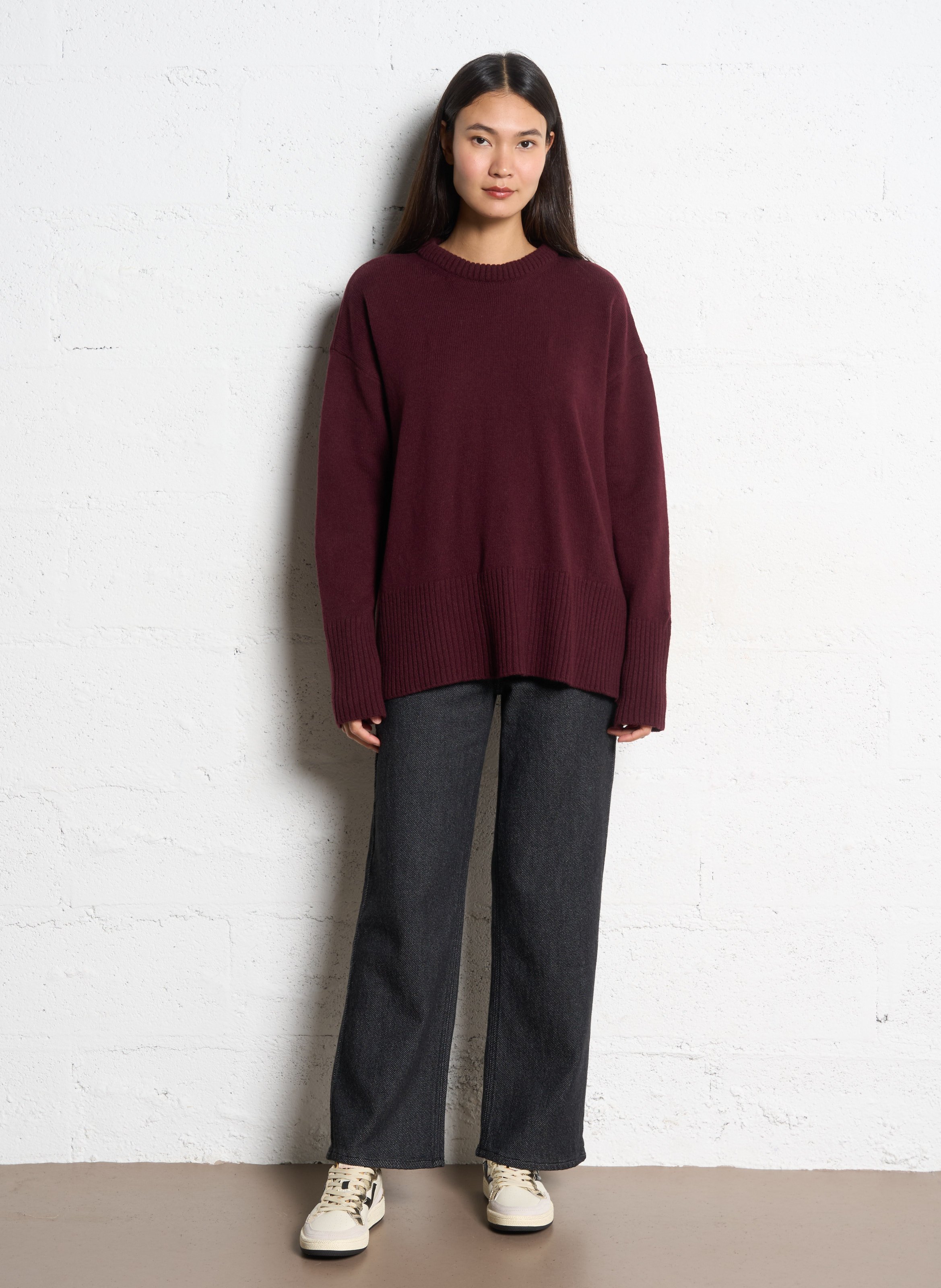 Pull oversize en laine et cachemire  THE NEW SOCIETY Rouge
