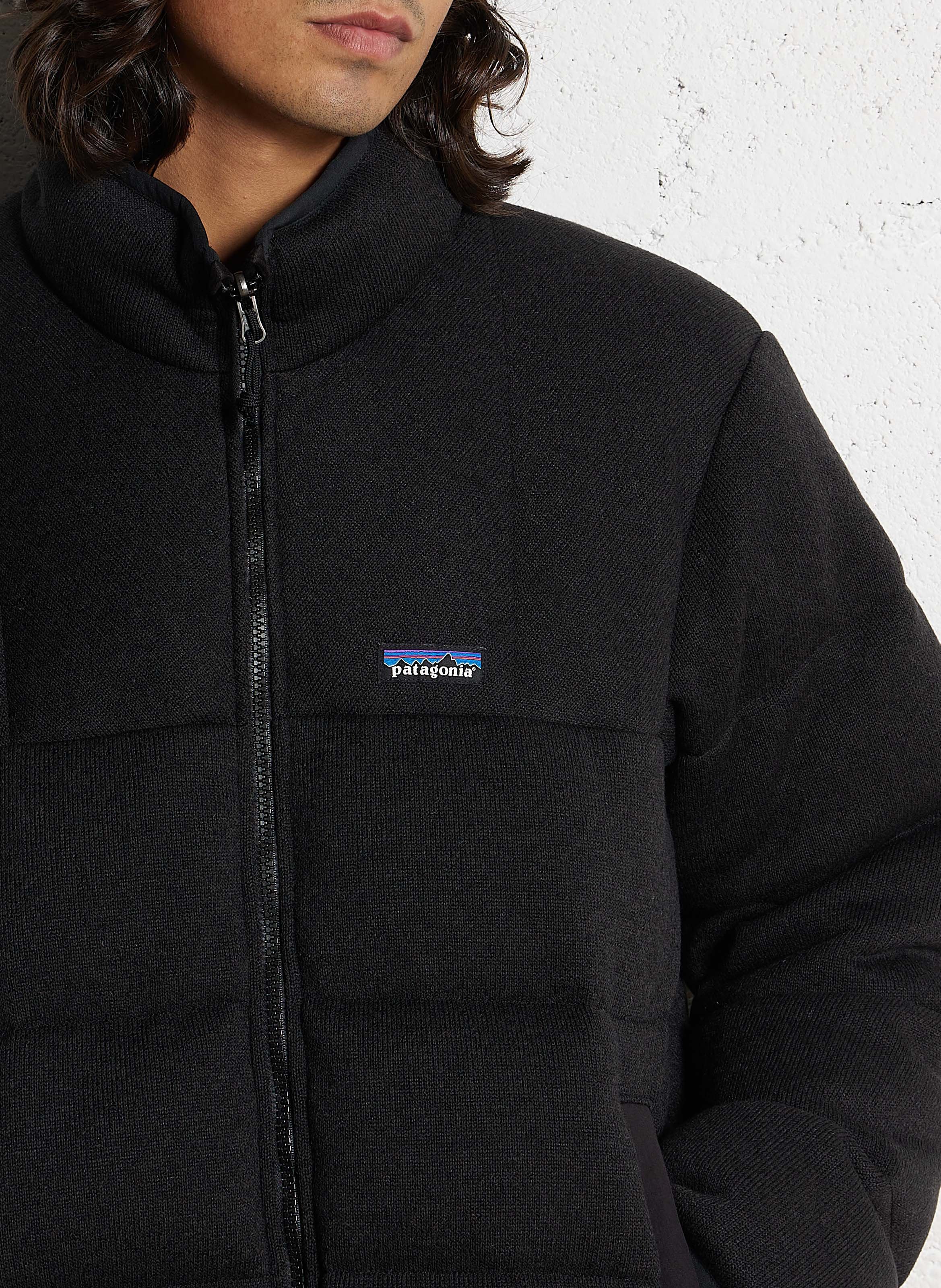 Quilted high neck solid coat PATAGONIA Black