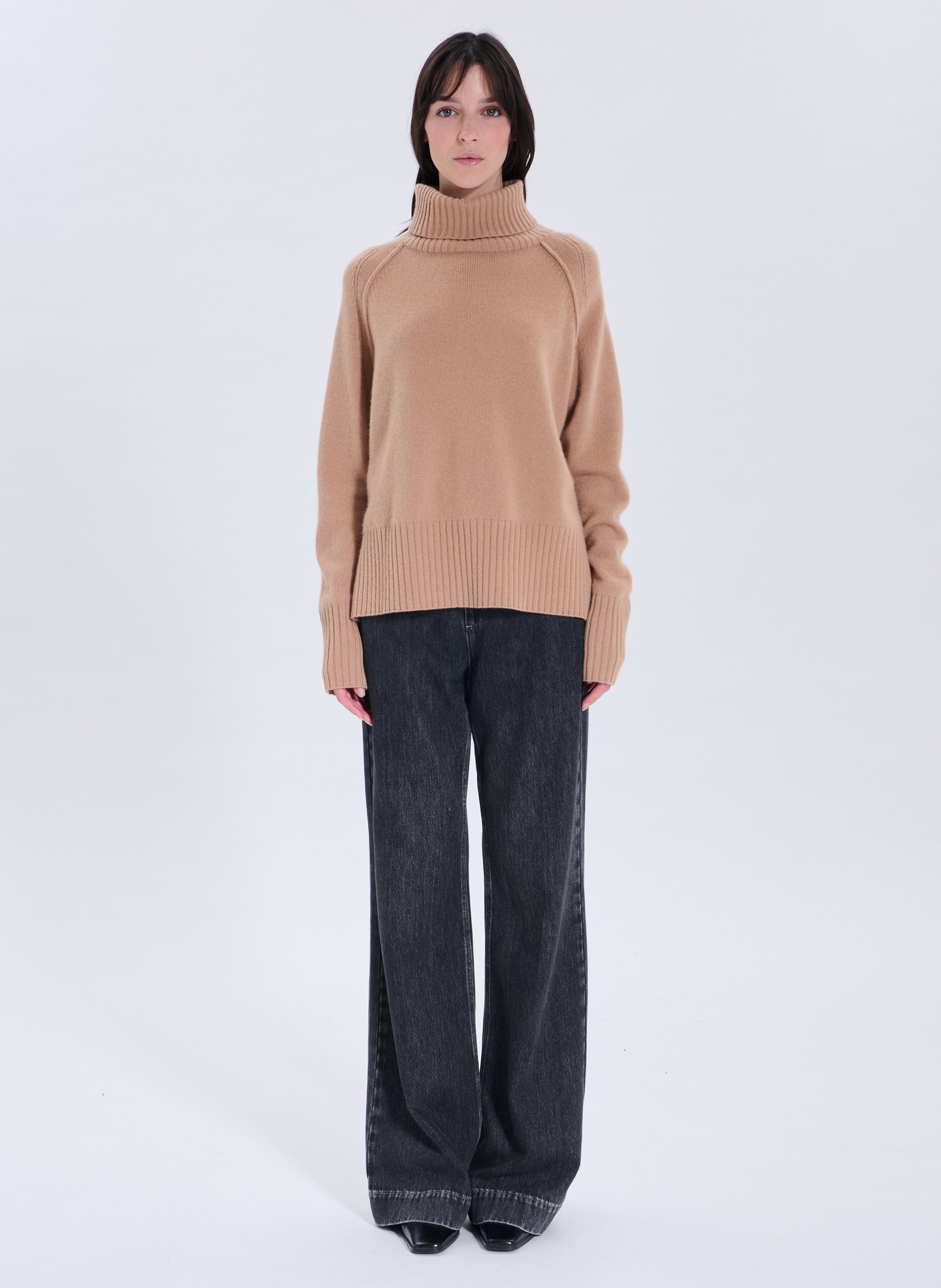 Cashmere polo neck sweater ZAPA Brown