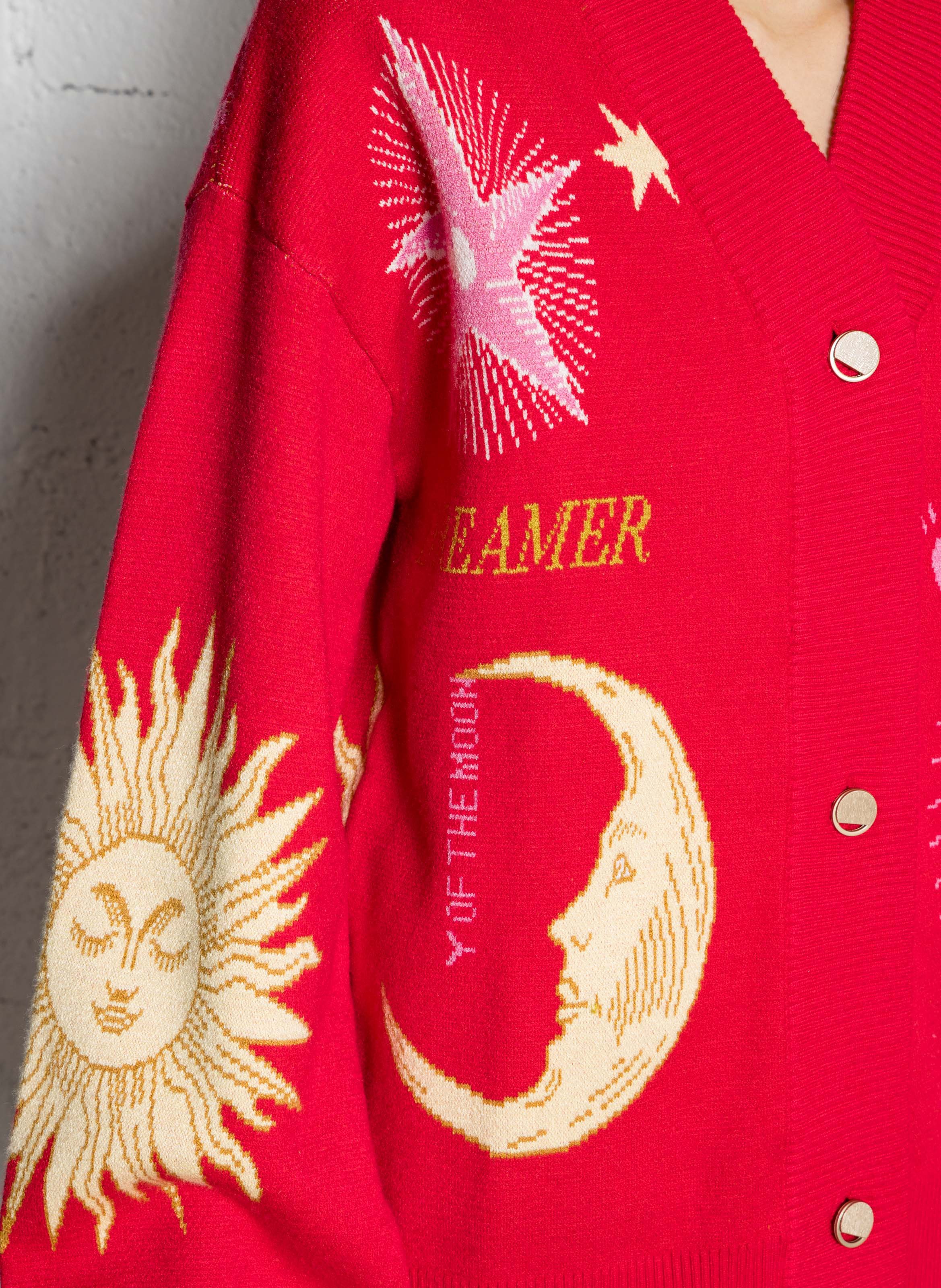 Gilet droit col V imprimé NEVER FULLY DRESSED Rouge