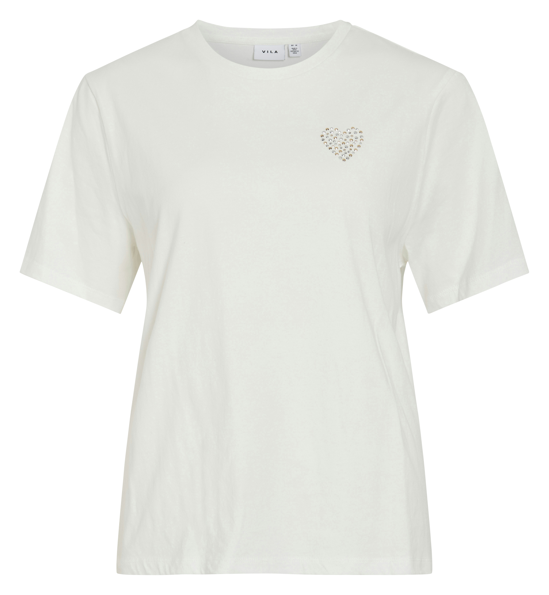 Tee-shirt droit col rond en coton mélangé VILA