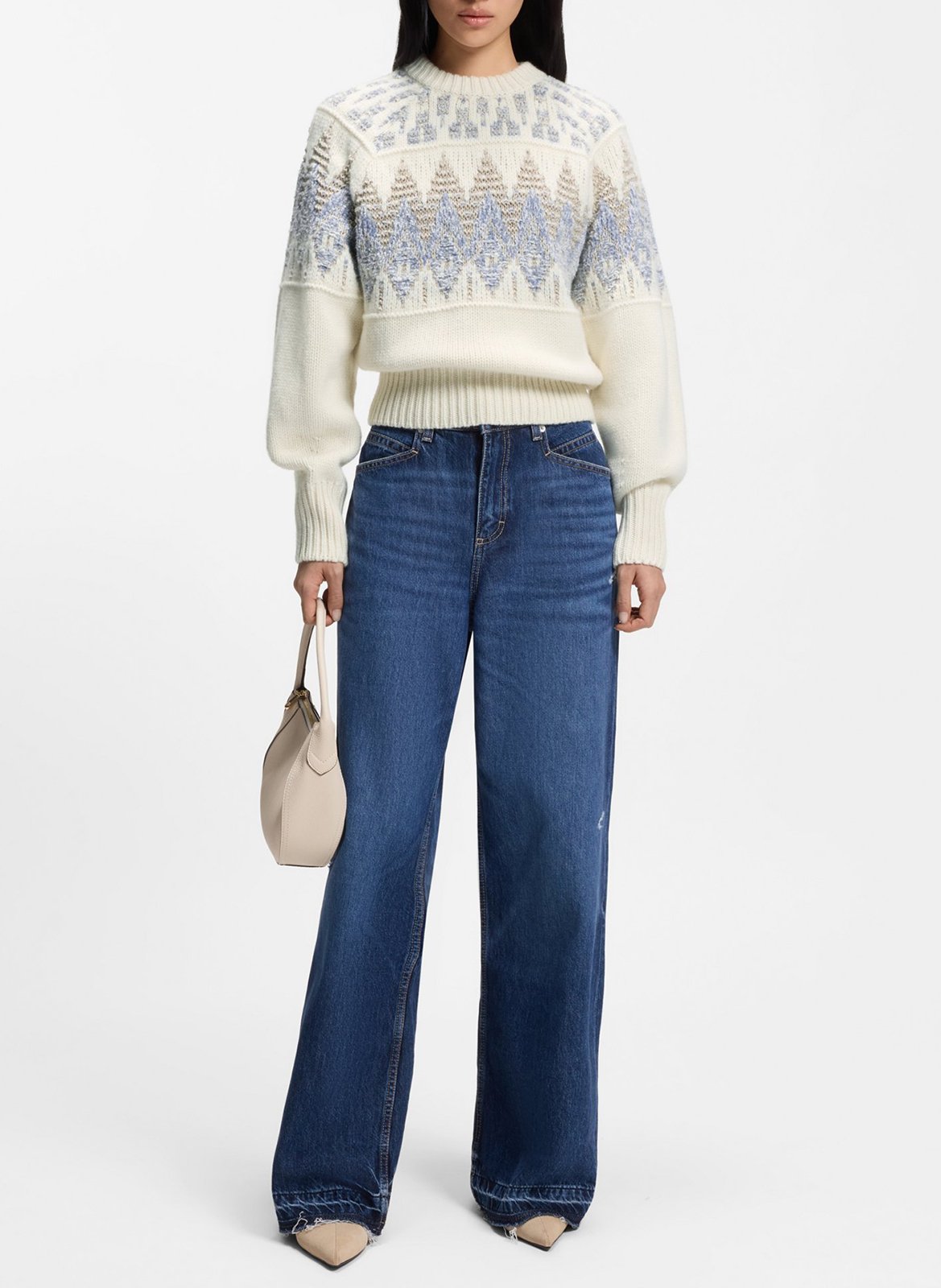 Straight round neck jacquard printed sweater BOSS Multicolored