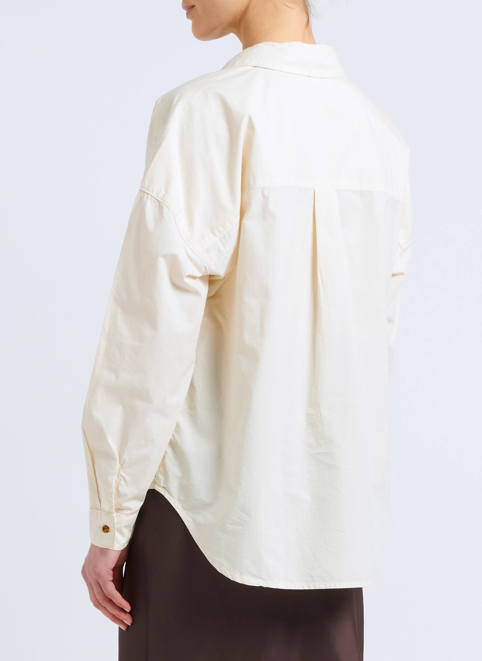 Katoenen blouse met klassieke kraag CHLOE STORA Wit