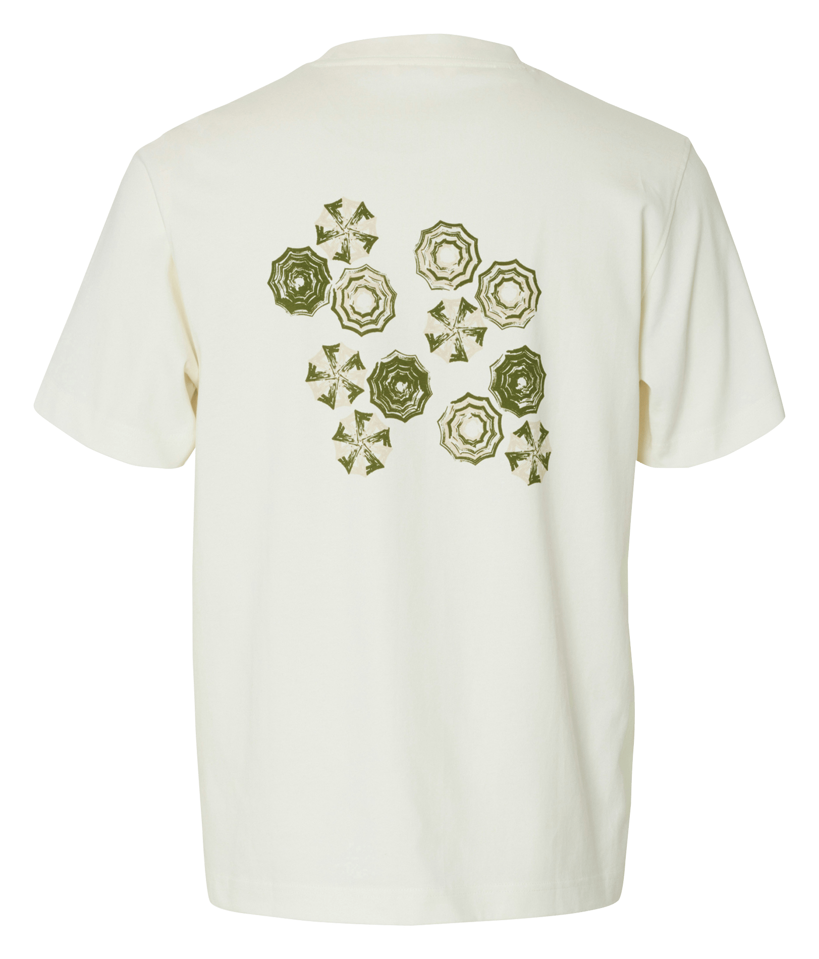 Oversized round neck organic cotton t-shirt SELECTED Beige