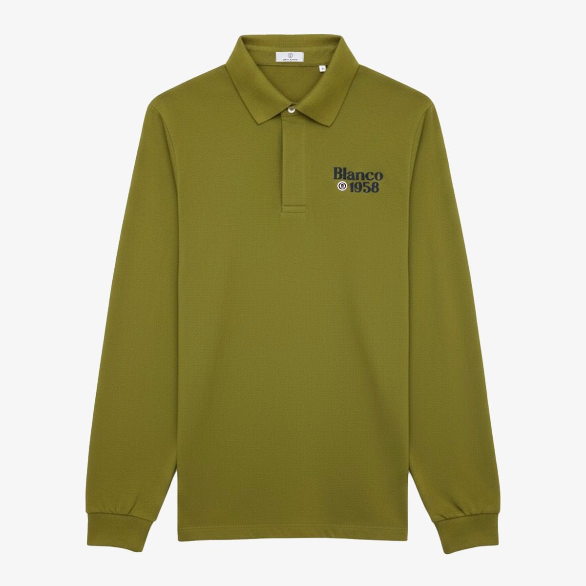 Long-sleeved solid piqué knit polo SERGE BLANCO Brown