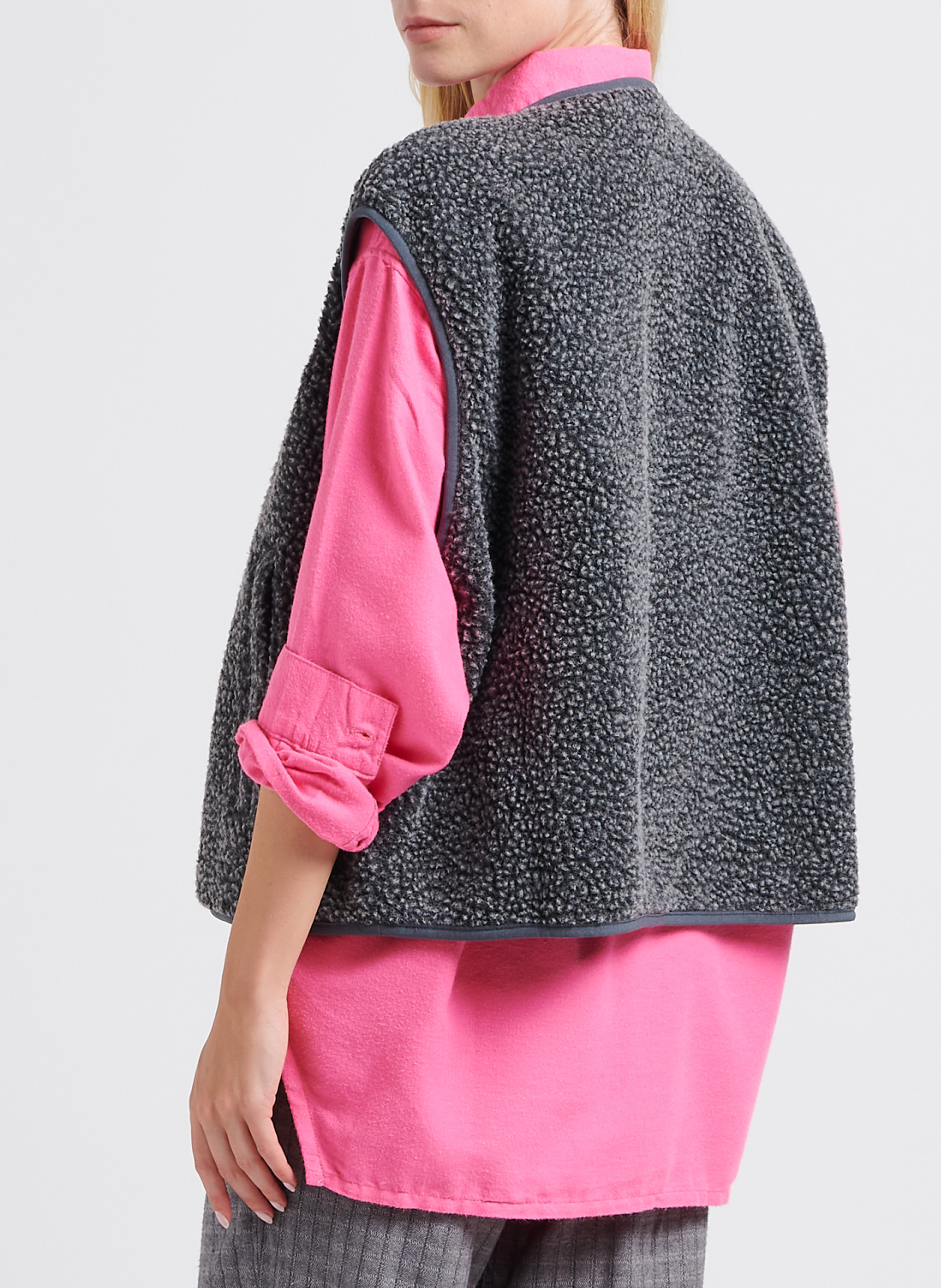 Weste aus Sweatstoff mit Rundhalskragen AMERICAN VINTAGE Grau