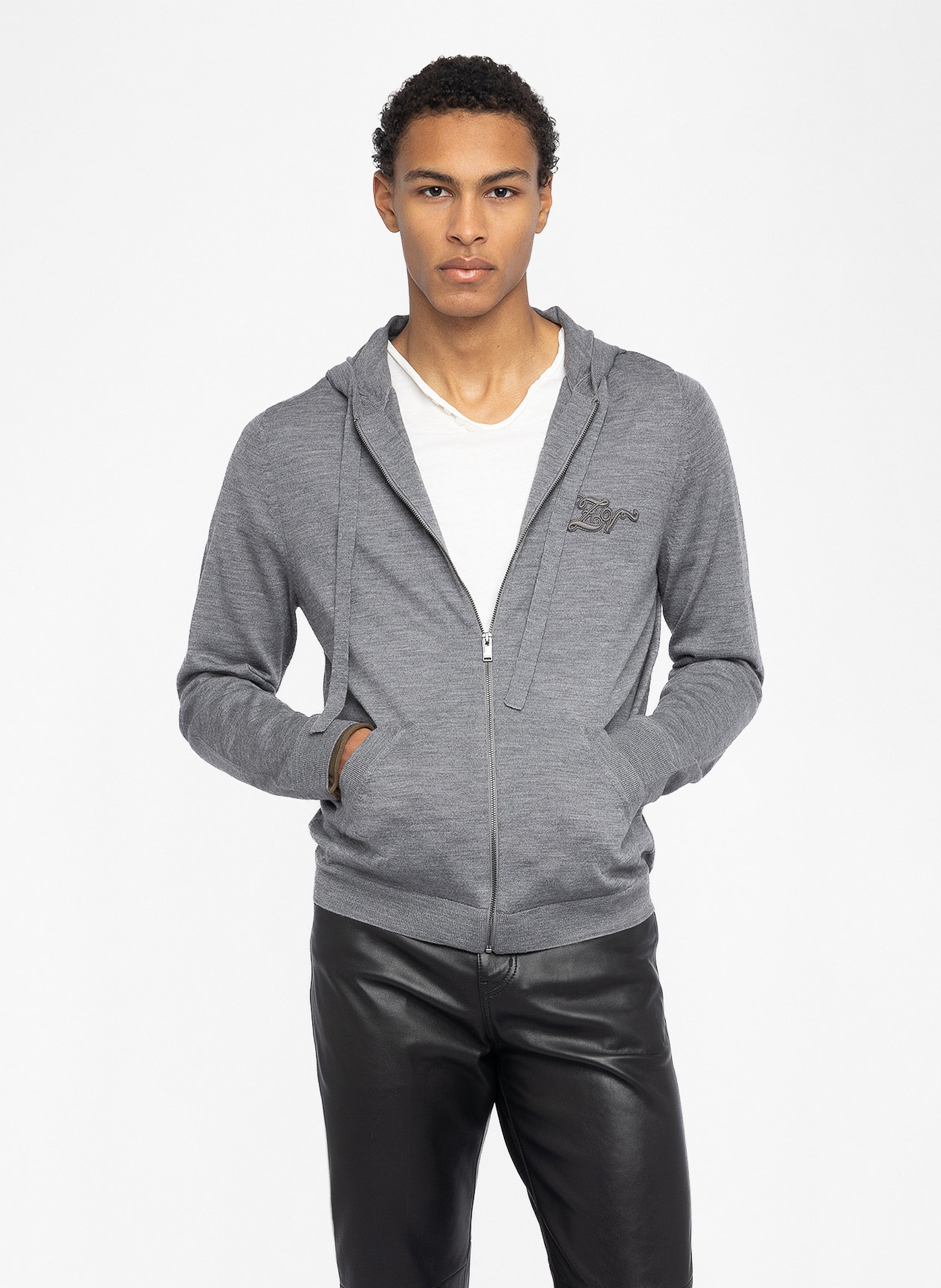 Hooded wool straight vest ZADIG&VOLTAIRE Grey