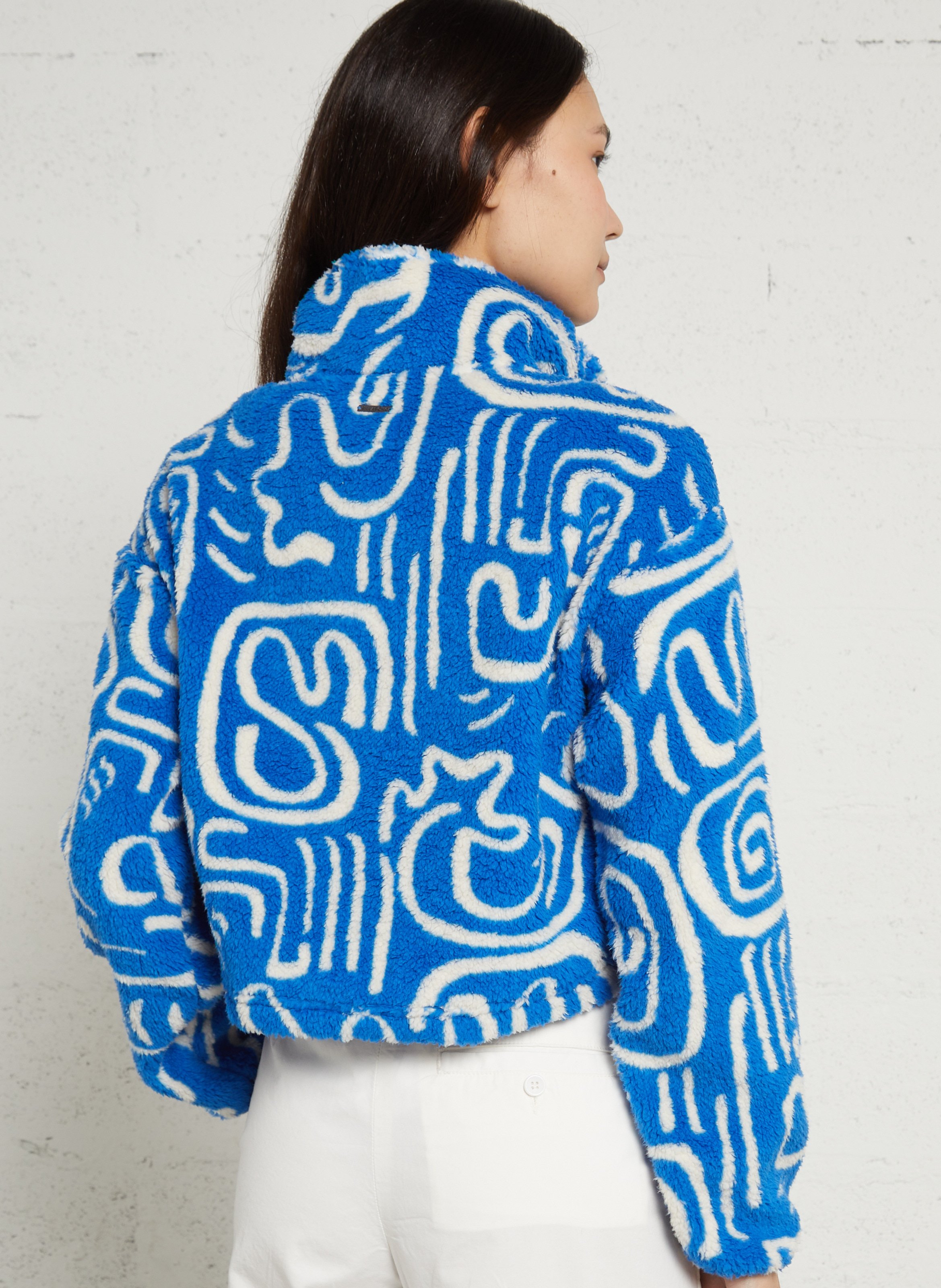 Bedruckter Fleece-Pullover aus weichem Sherpa-Gewebe BILLABONG Blau