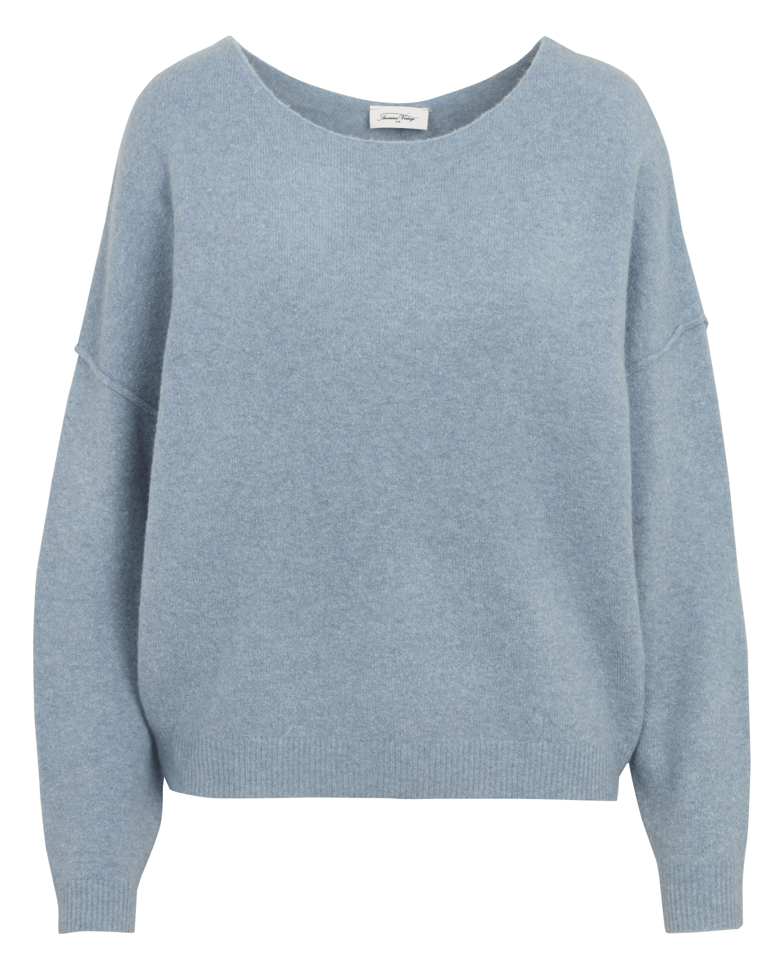 Pull ample à col bateau en maille duveteuse AMERICAN VINTAGE