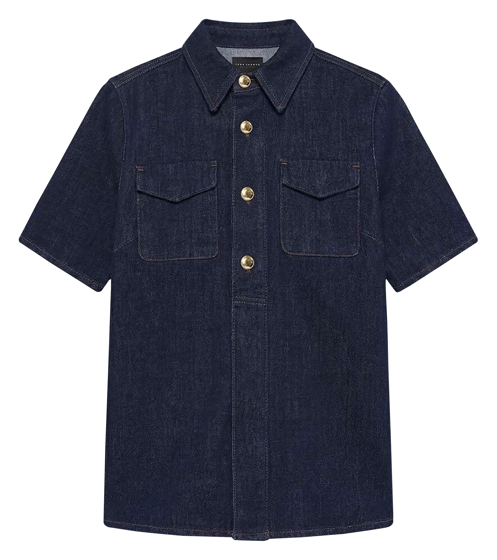 Rechte top met polokraag van gemengd katoen TARA JARMON Blauw