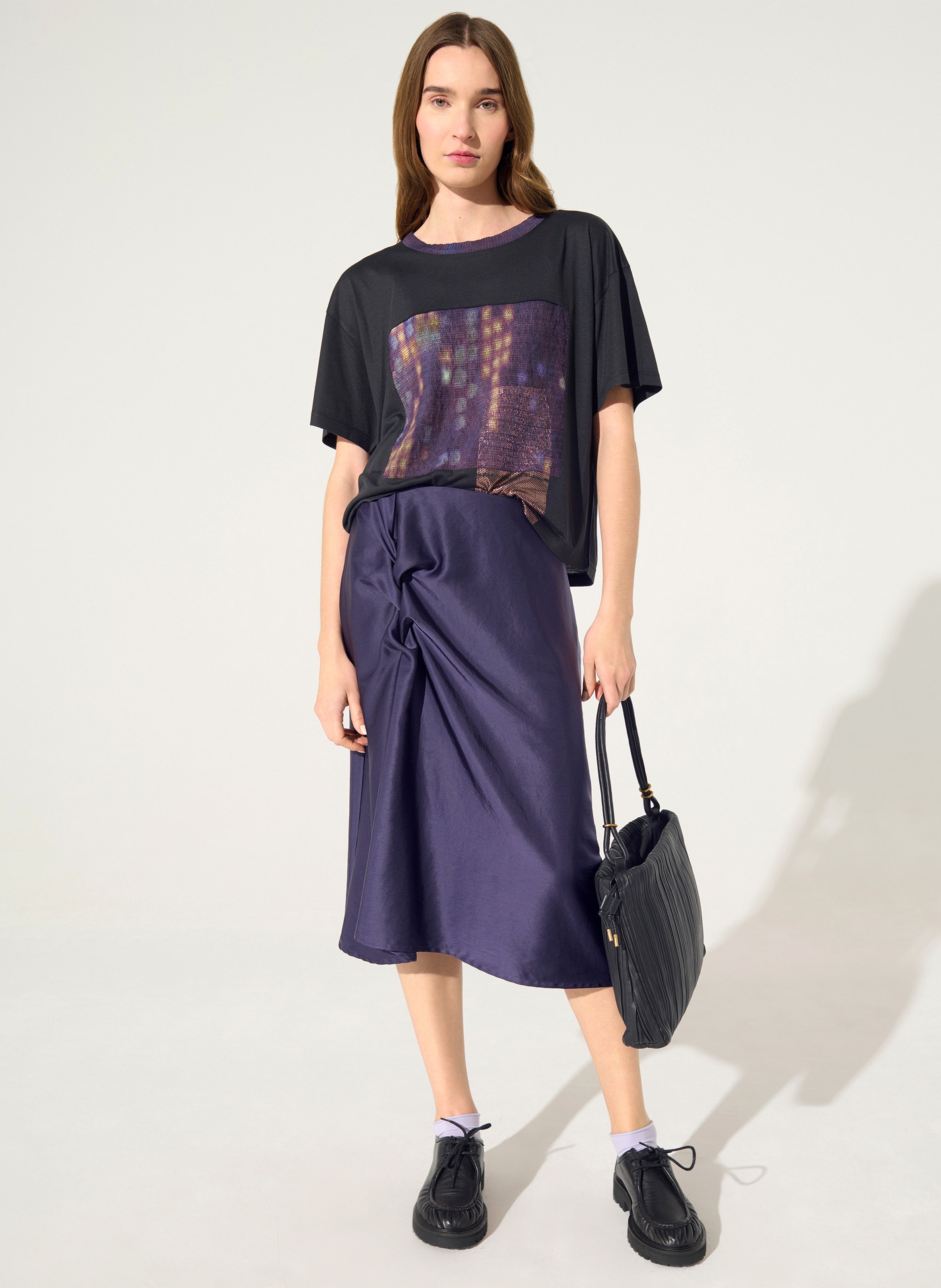 Ausgestellter Midi-Rock COTELAC Violett