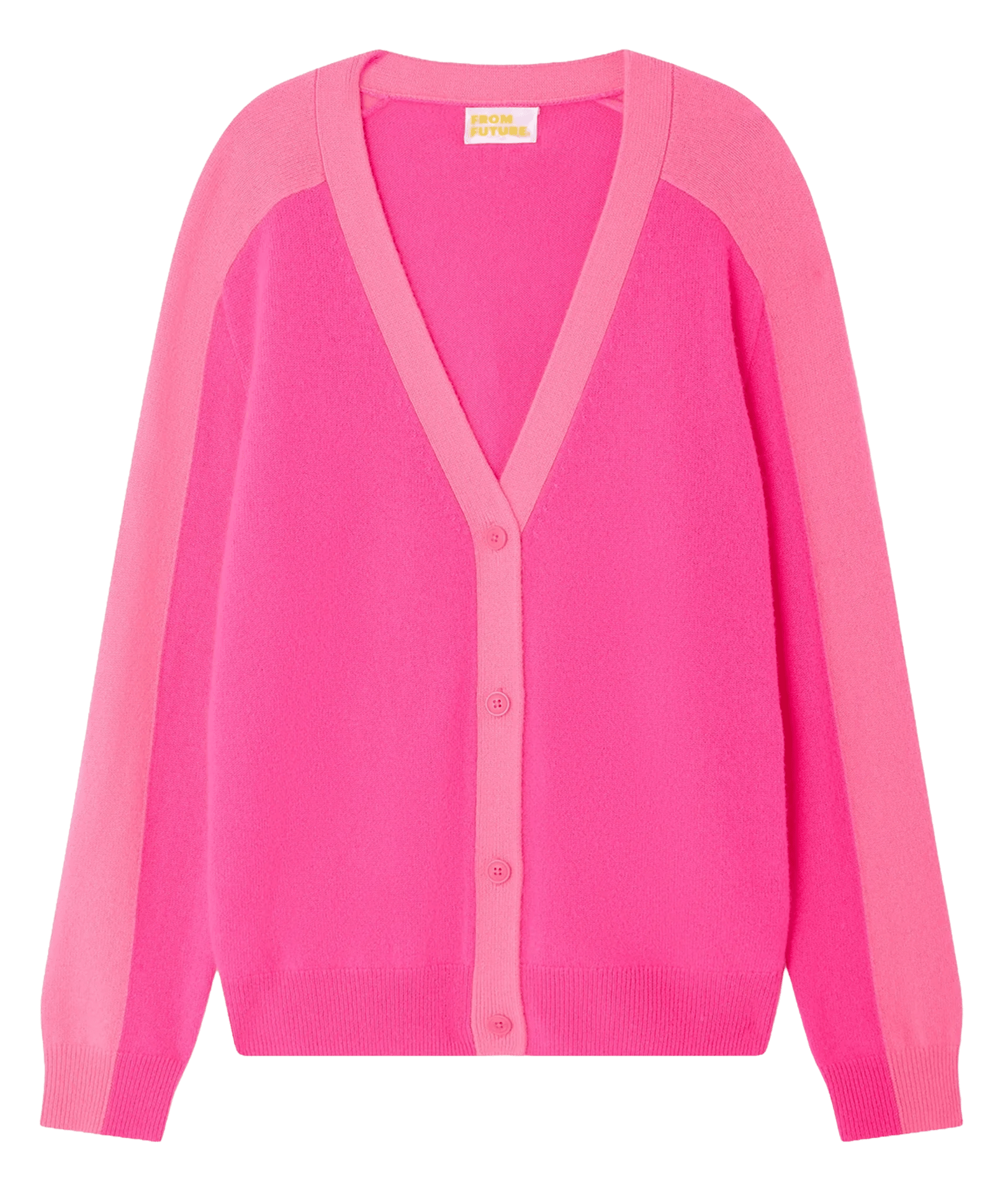 Gilet droit col V en cachemire FROM FUTURE Rose
