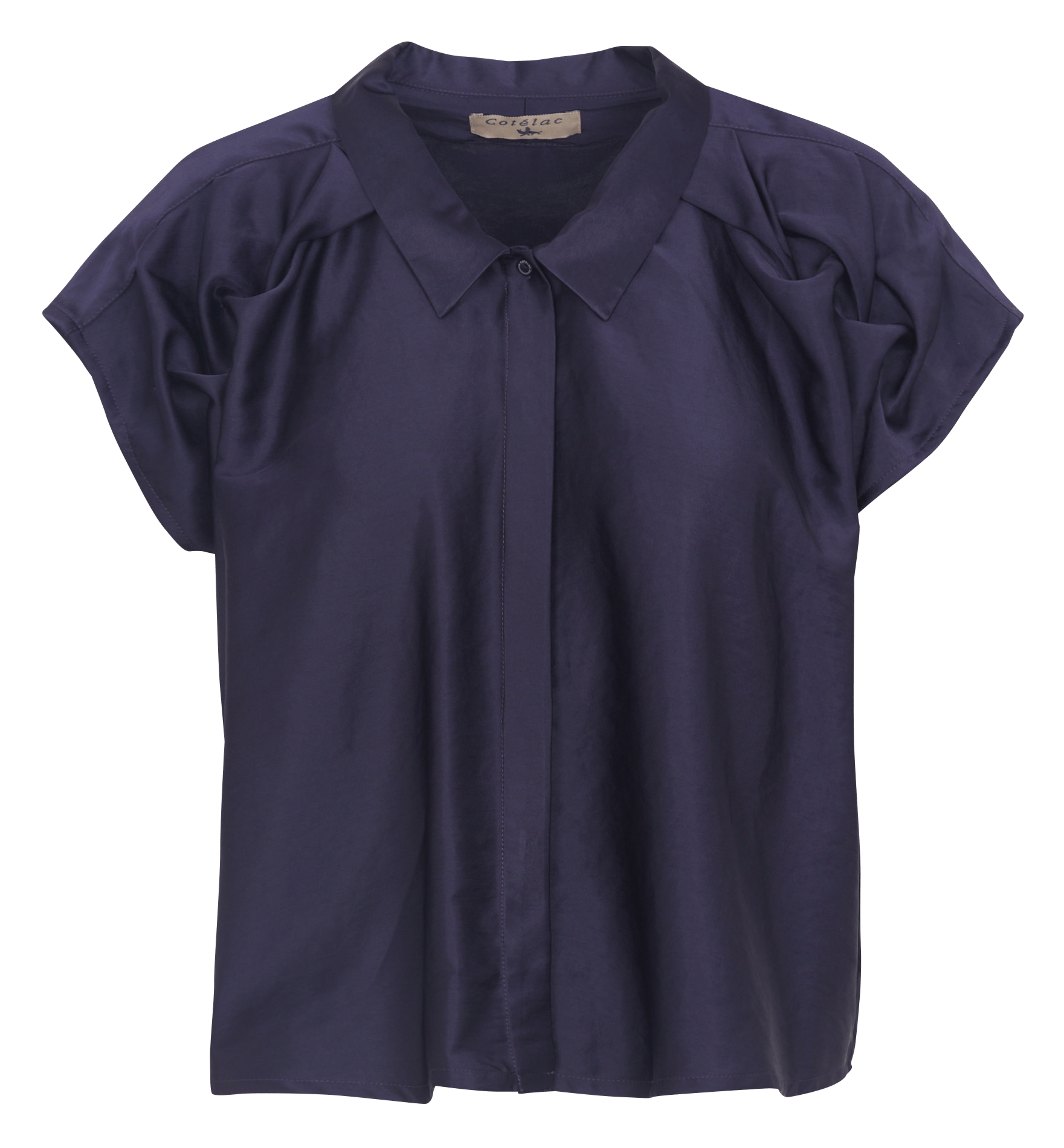 Classic-collar pleated shirt COTELAC Purple