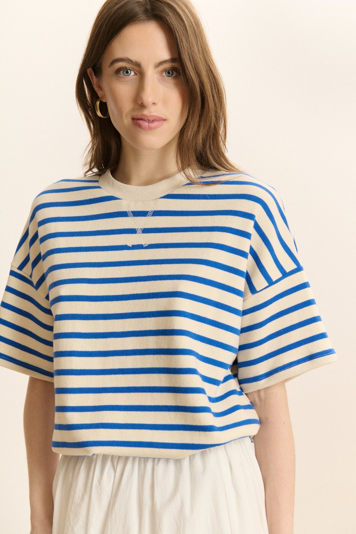 Short-sleeved striped sweatshirt GARANCE PARIS Blue