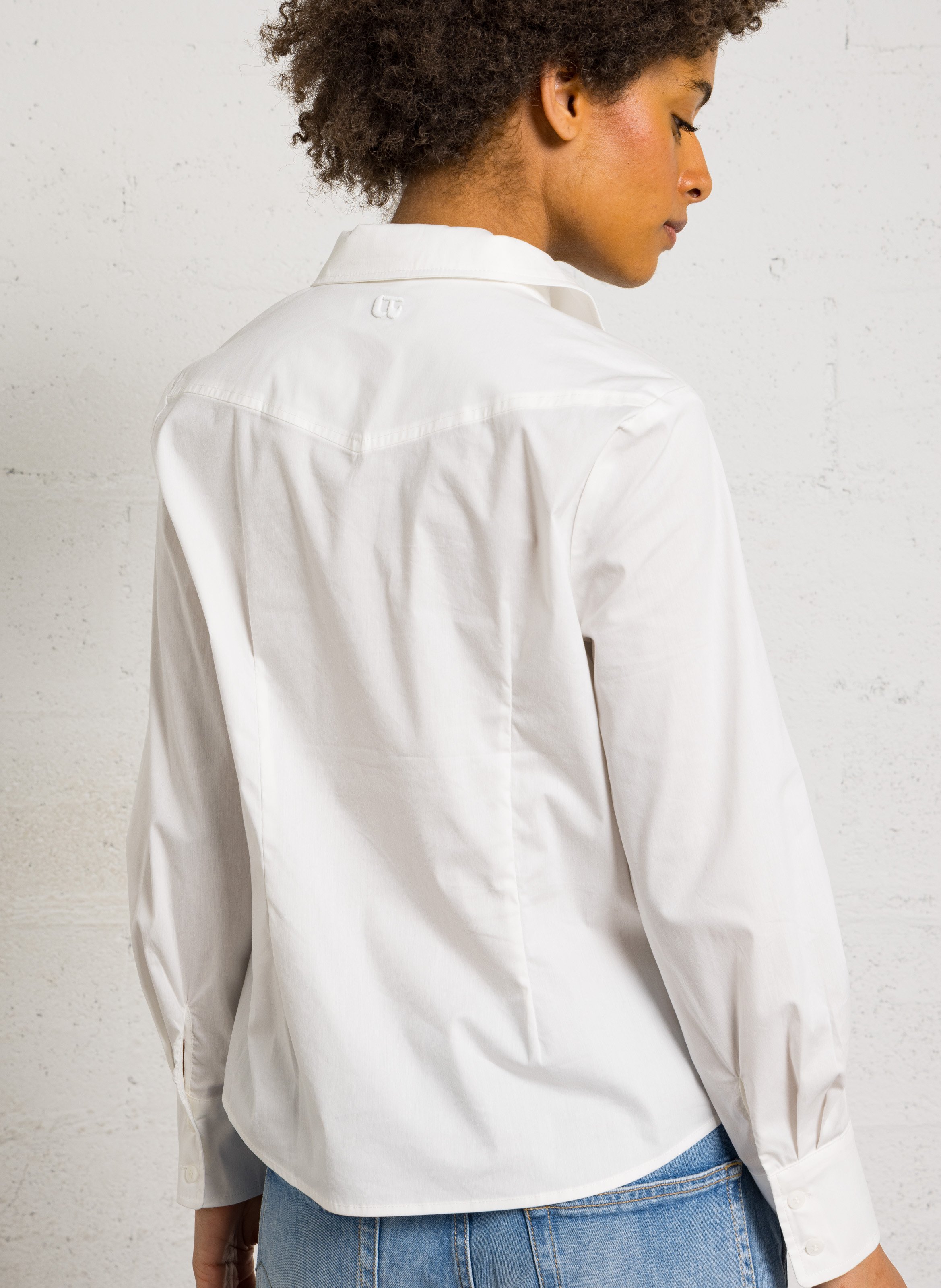 Fitted shirt with classic collar LE TEMPS DES CERISES White