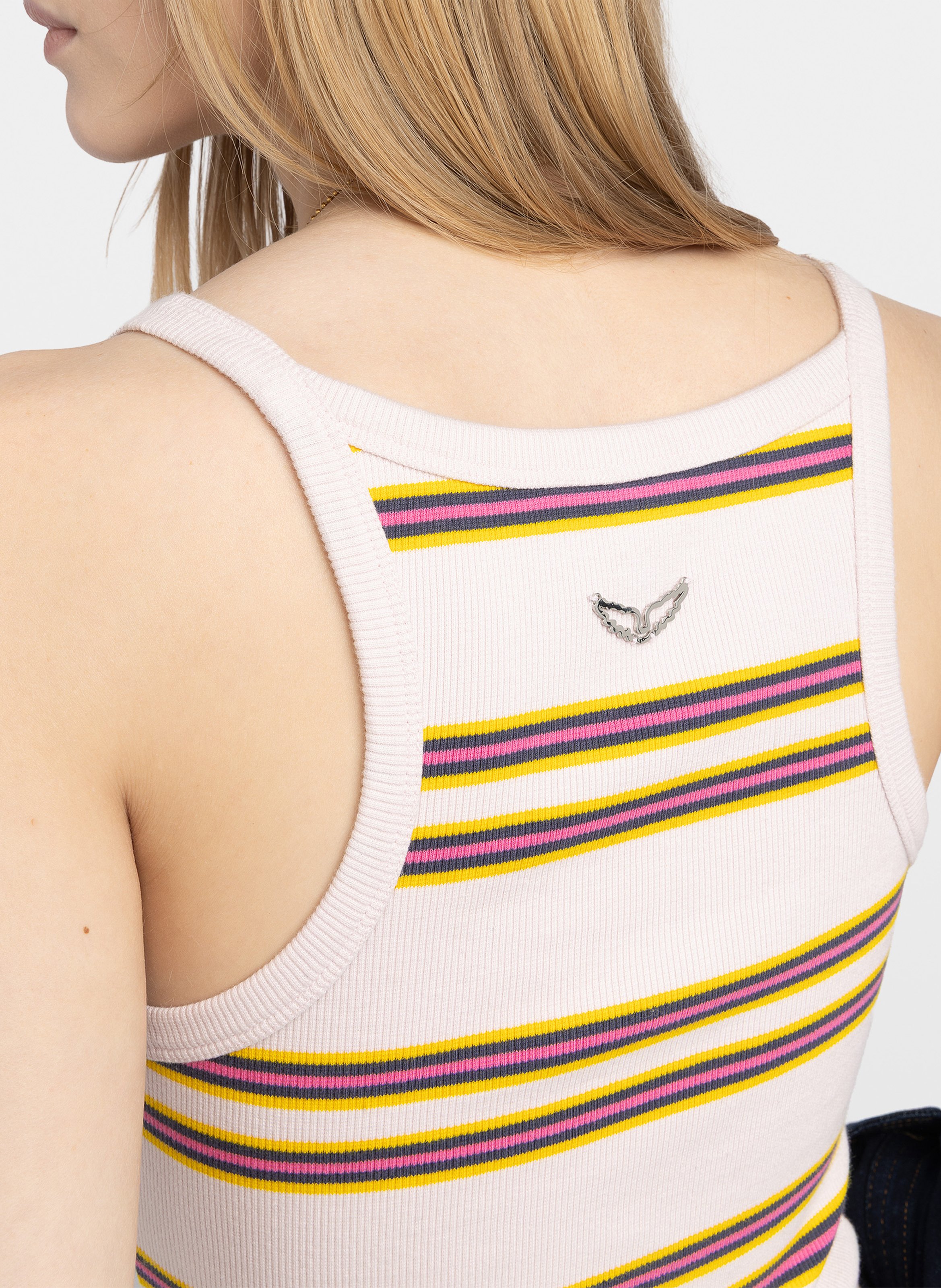 Fitted Striped Cotton Tank Top ZADIG&VOLTAIRE Pink