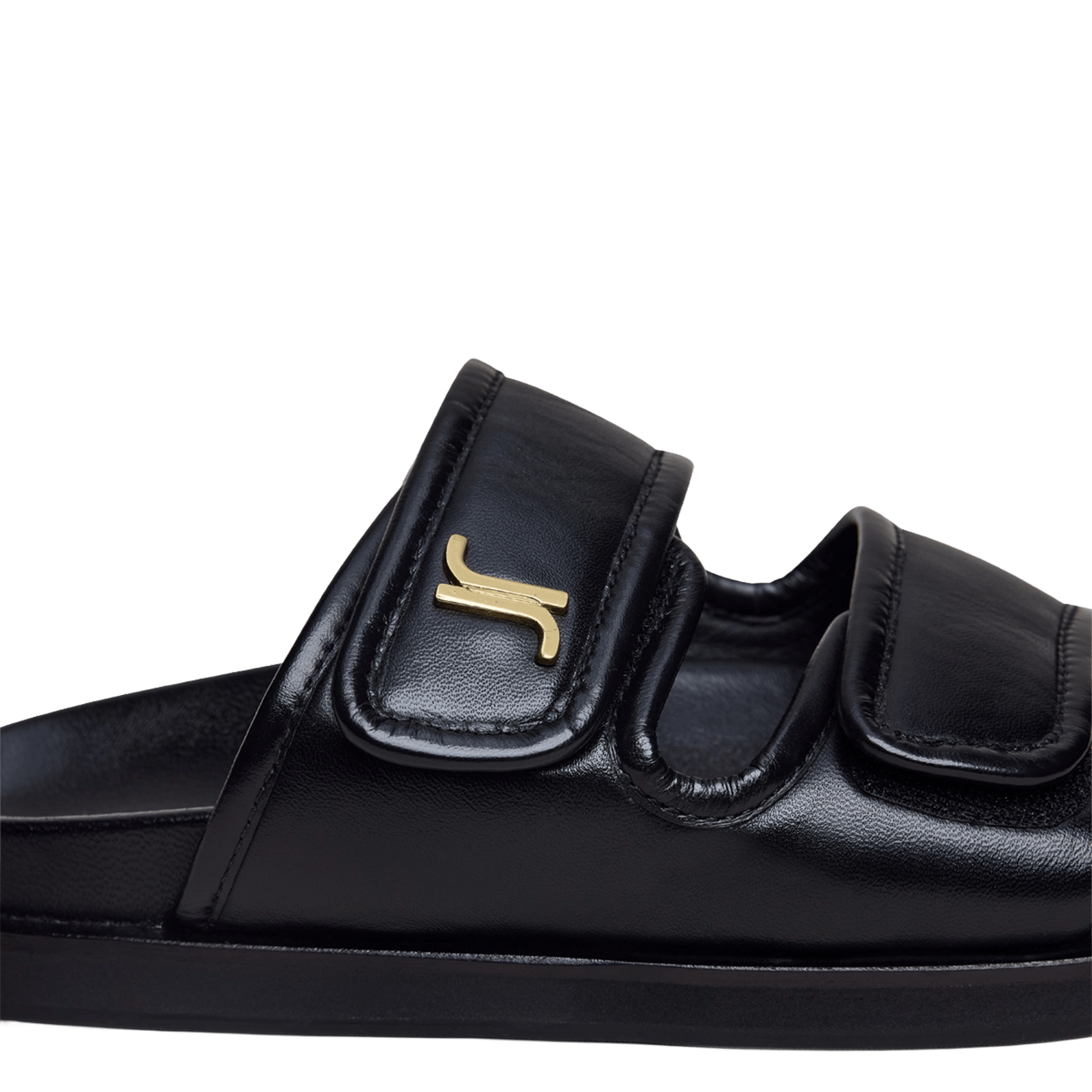 Sandales plates en cuir JONAK Noir