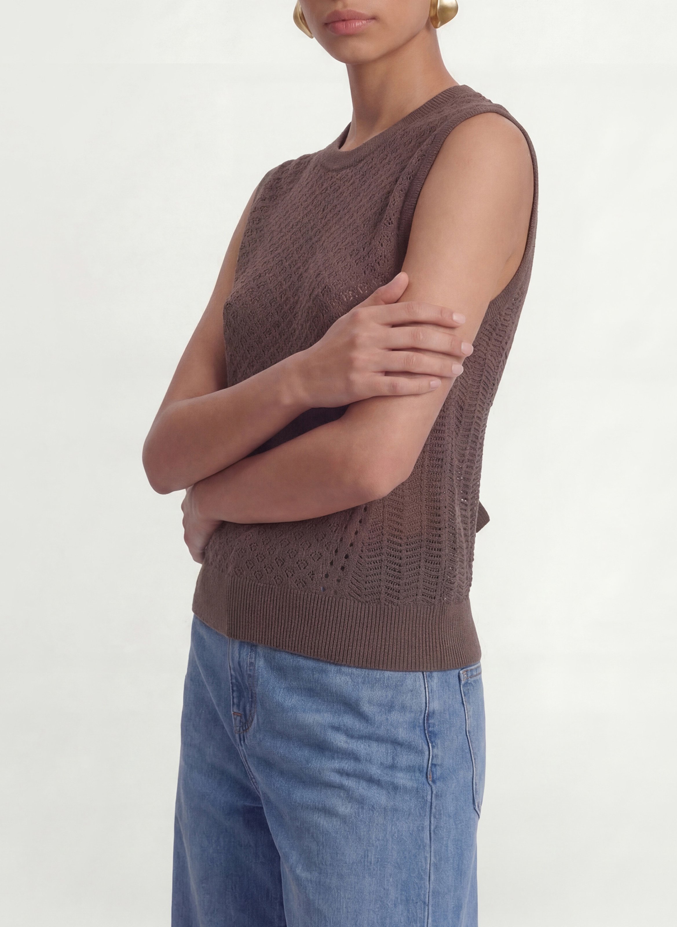 Pull droit col rond KOOKAI Marron