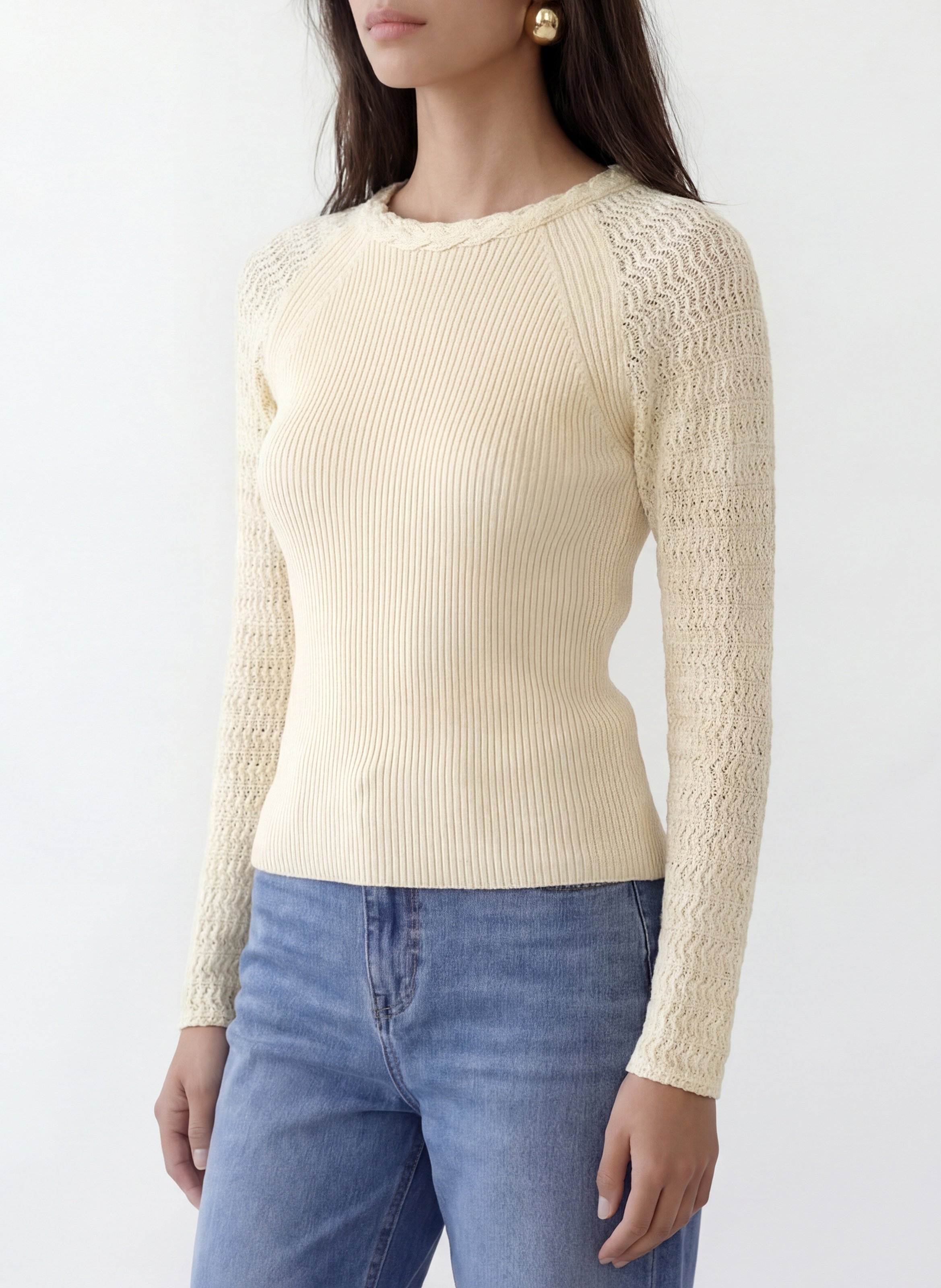 Pull col rond  KOOKAI Blanc