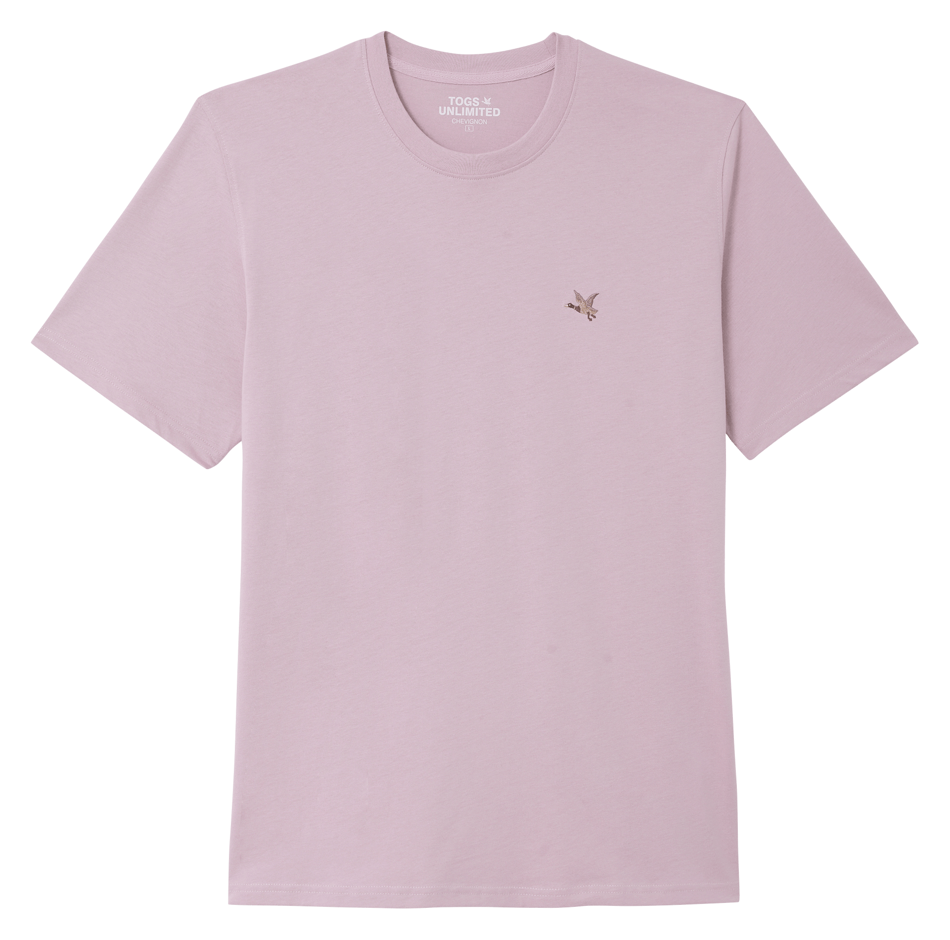 Tee-shirt droit col rond uni à logo brodé CHEVIGNON