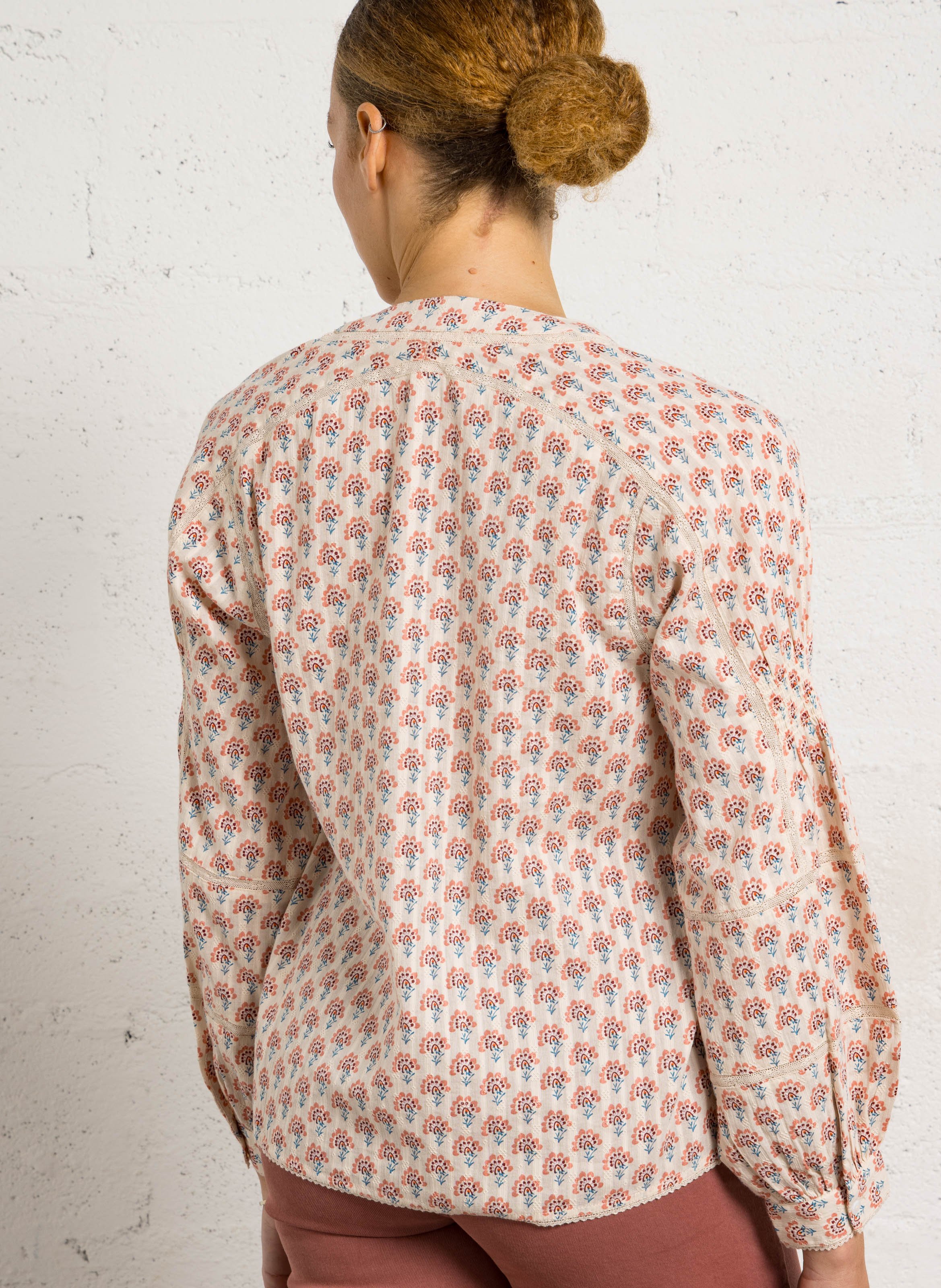 Cotton henley top MAISON 123 Beige