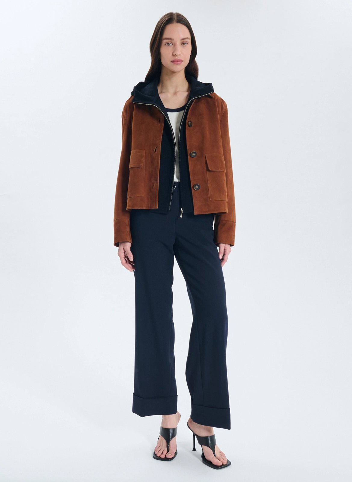 Anorak acolchado brillante con capucha ZAPA Azul