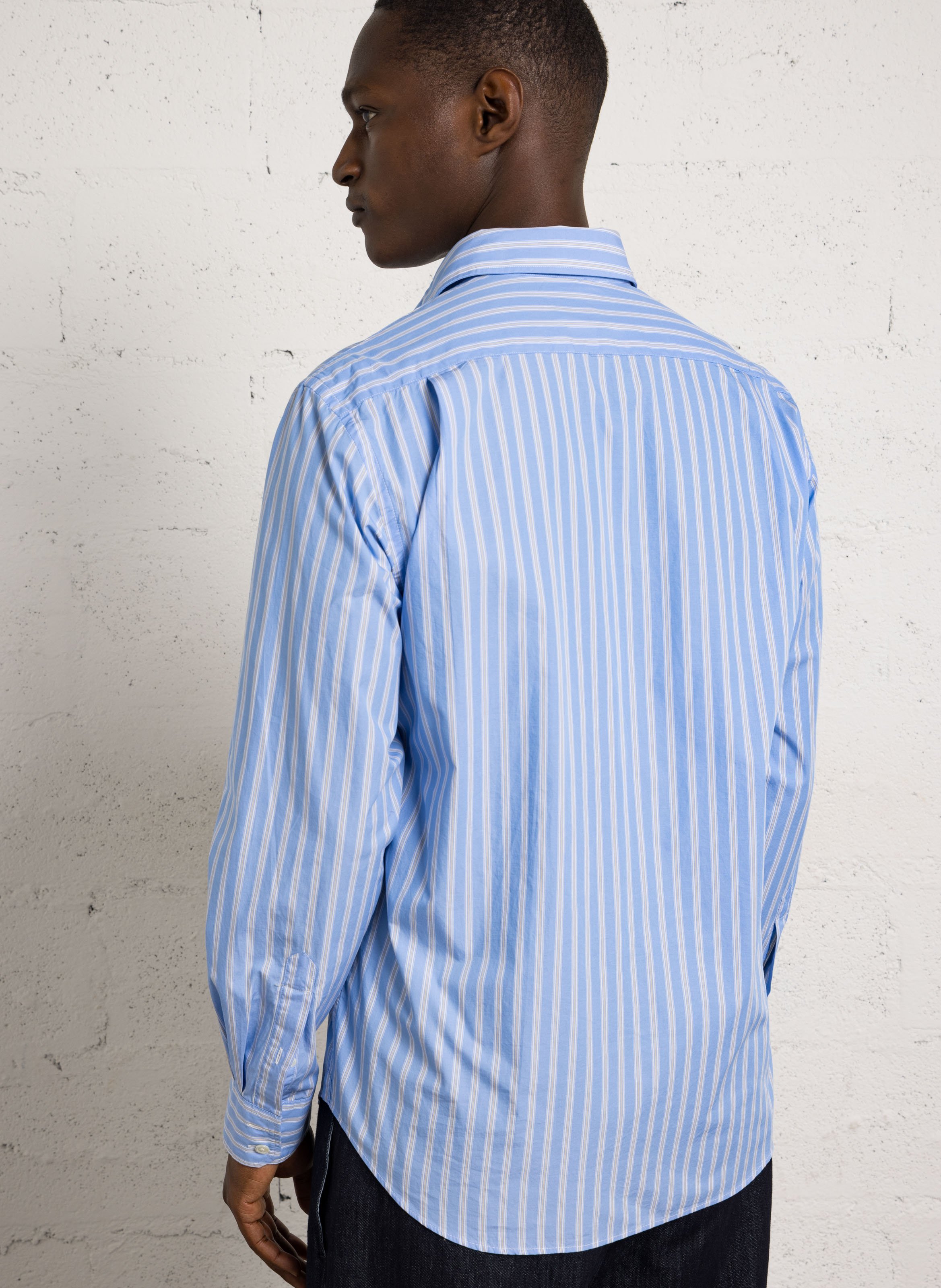 Gestreepte blouse met klassieke kraag HARTFORD Blauw