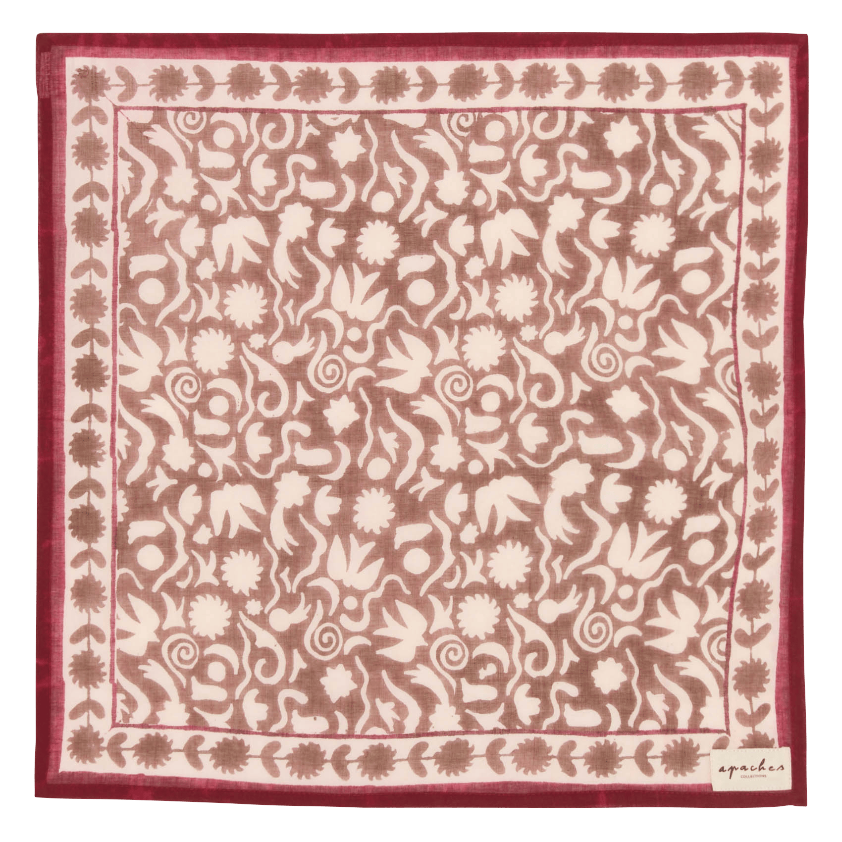 Baumwolltuch mit Print APACHES COLLECTIONS Braun