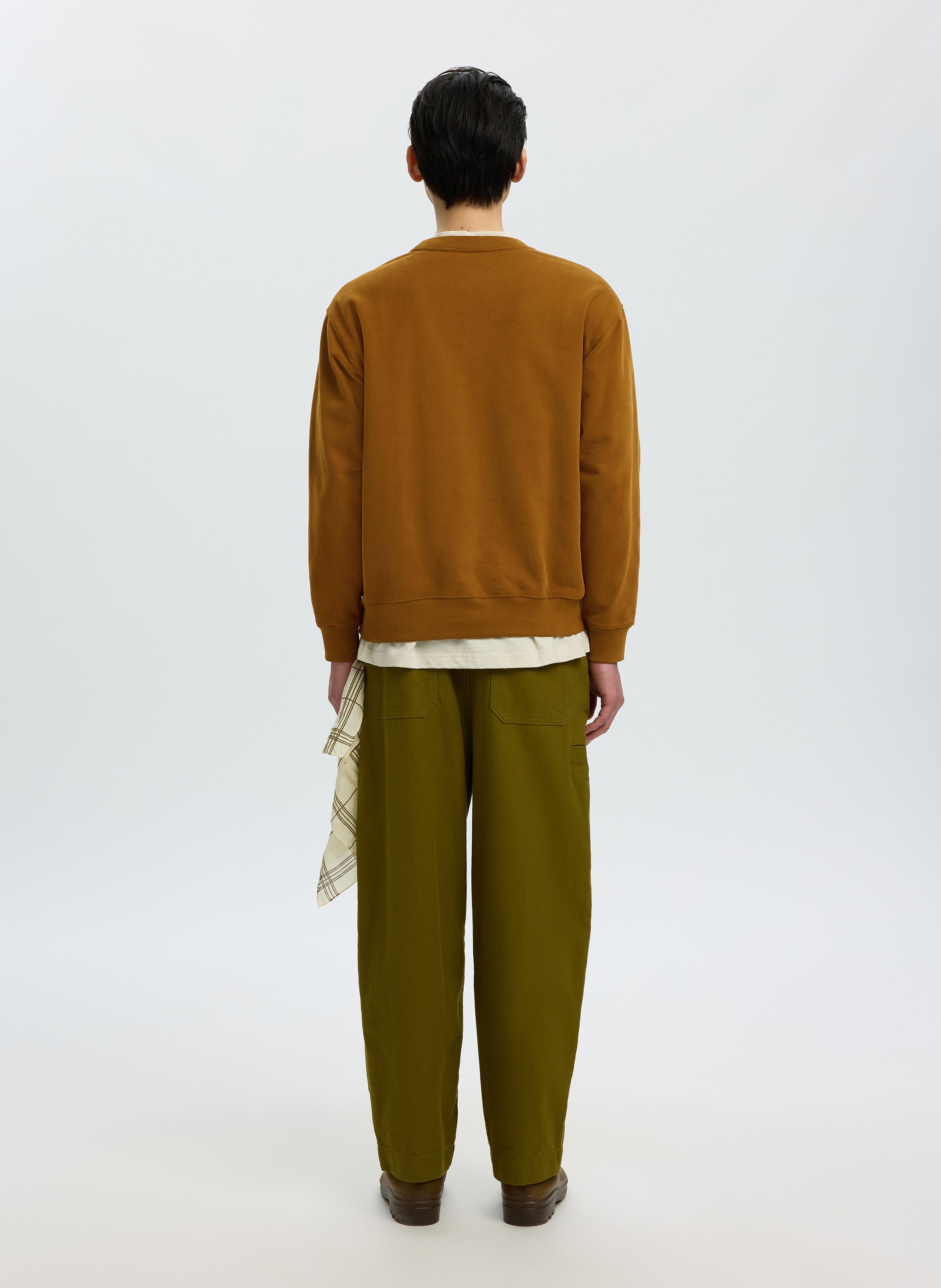 Rechte sweater met ronde hals en borduursel SELECTED Bruin
