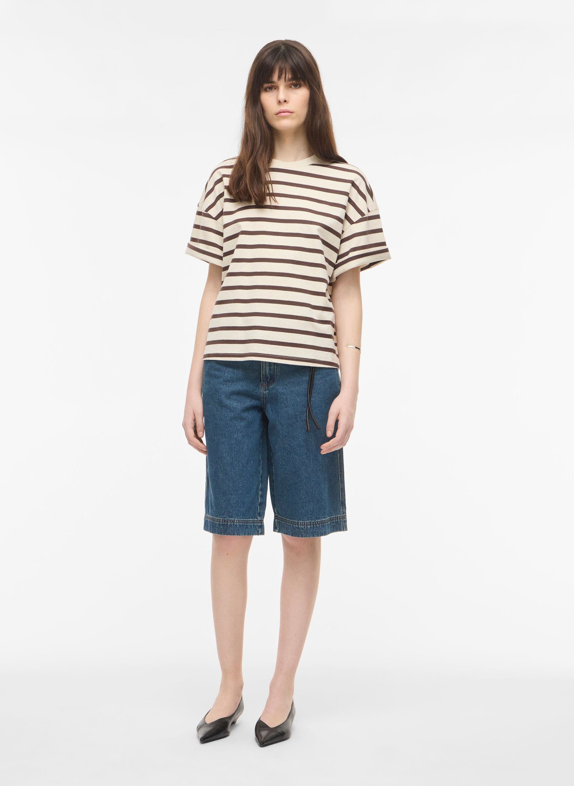 Oversize T-Shirt mit Rundhalsausschnitt aus Bio-Baumwolle ROUGE EDIT Beige