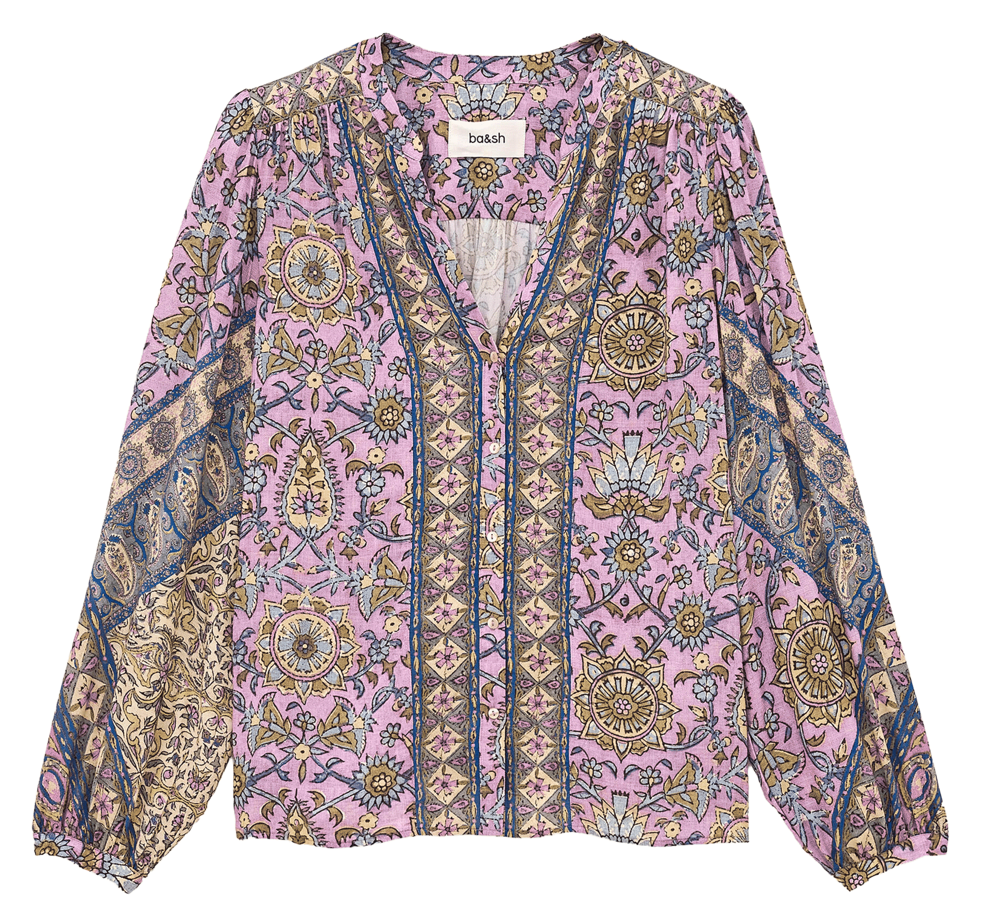 Blouse droite fluide imprimée BA&SH Violet