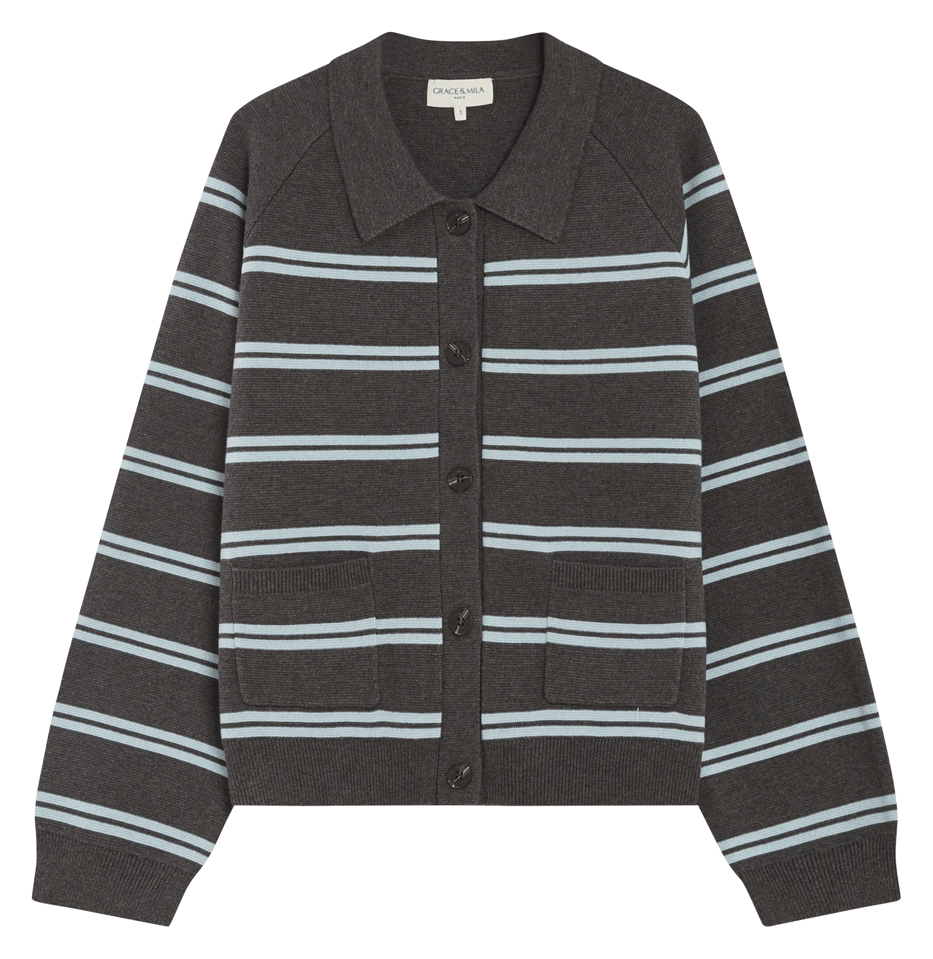 Oversized Striped Vest GRACE ET MILA Black