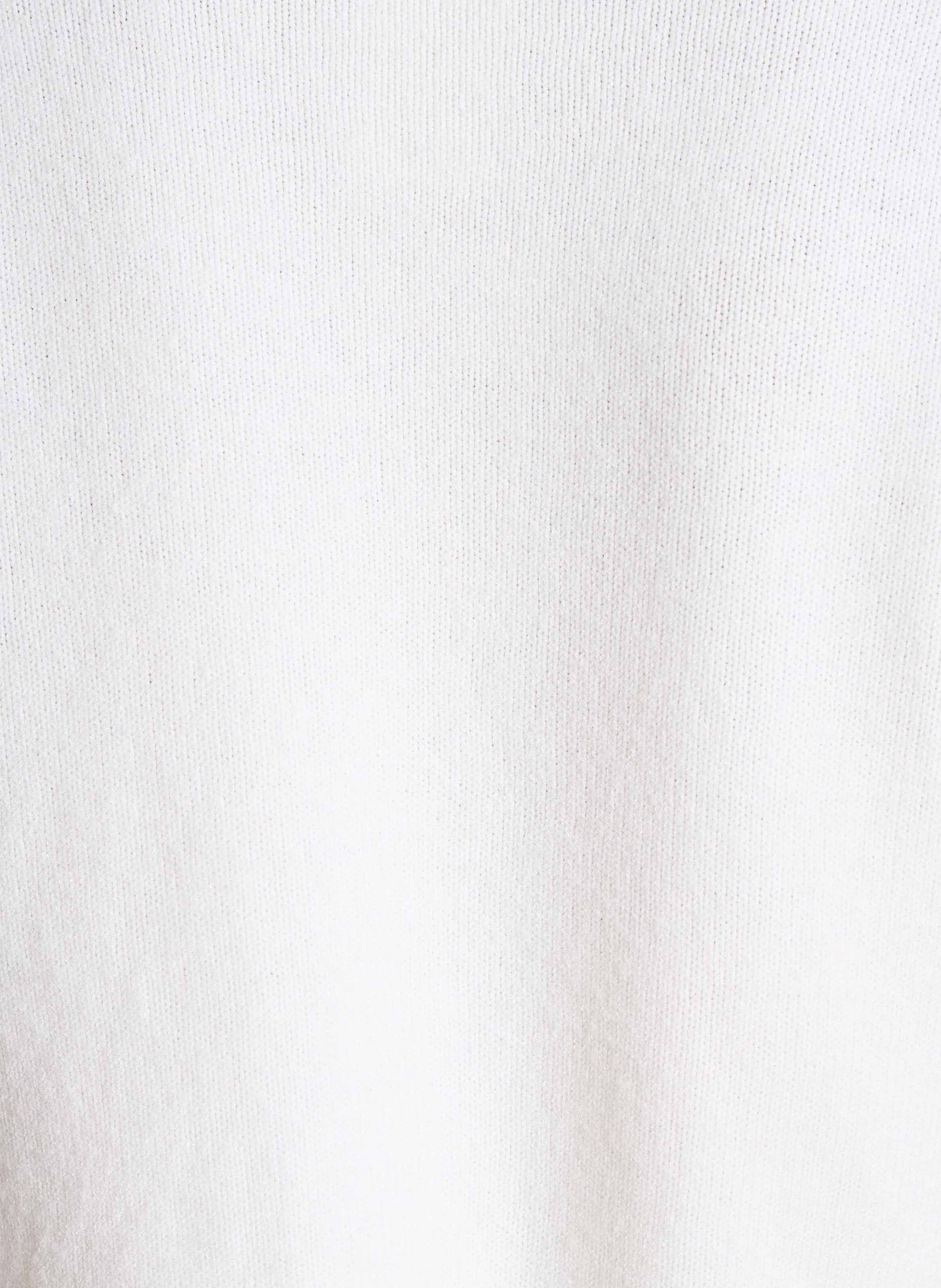 Loose-fit mixed-knit V-neck sweater LA FEE MARABOUTEE White