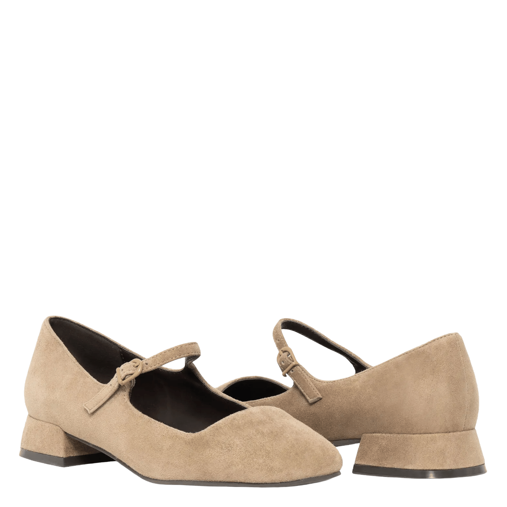 Ballerinas mit Riemchen aus Wildleder BOCAGE Beige