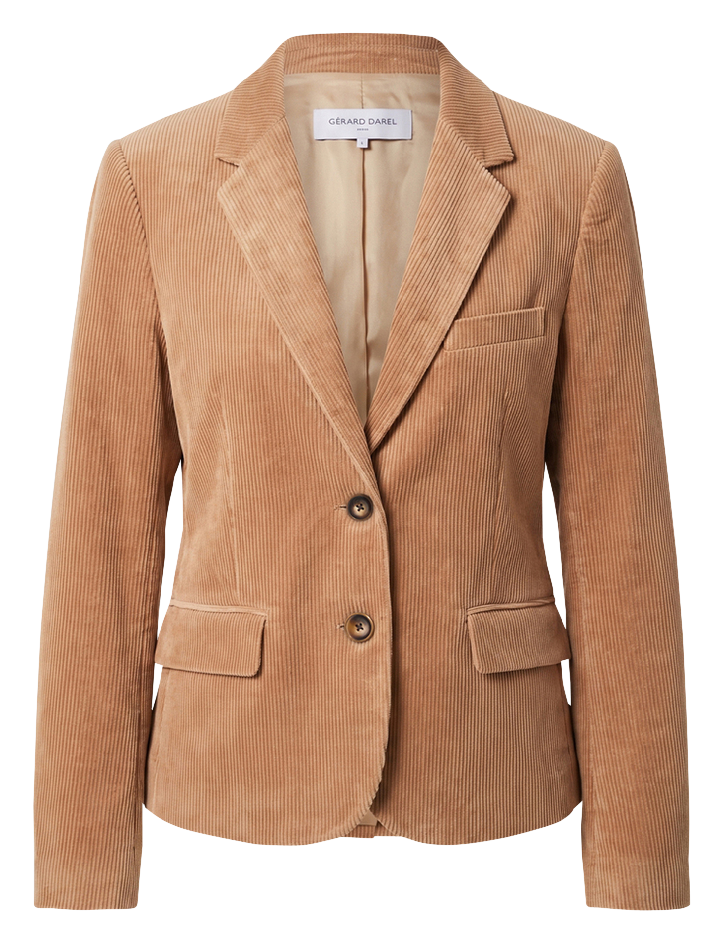Fitted velvet cotton blend blazer GERARD DAREL Brown