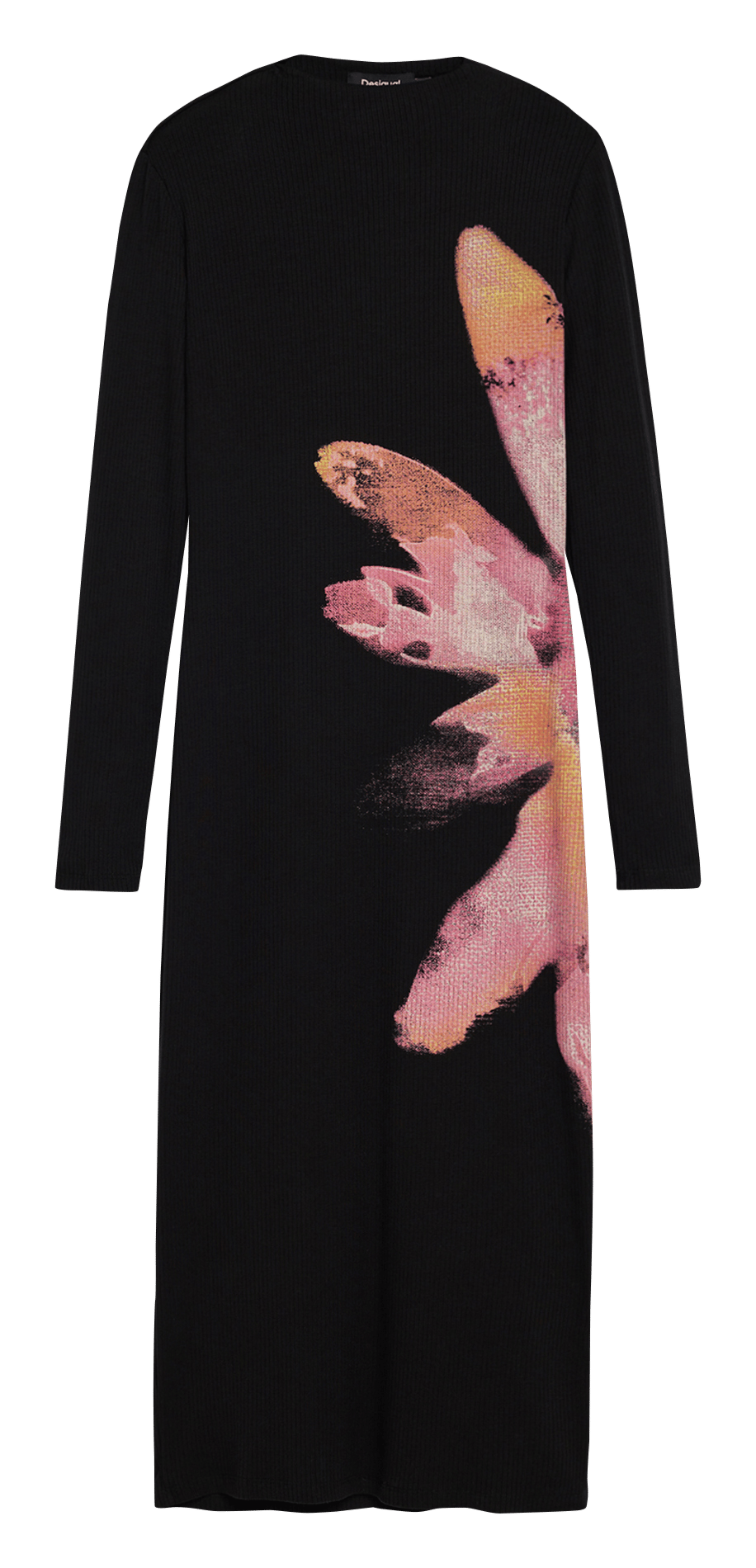 Robe midi col rond DESIGUAL Noir