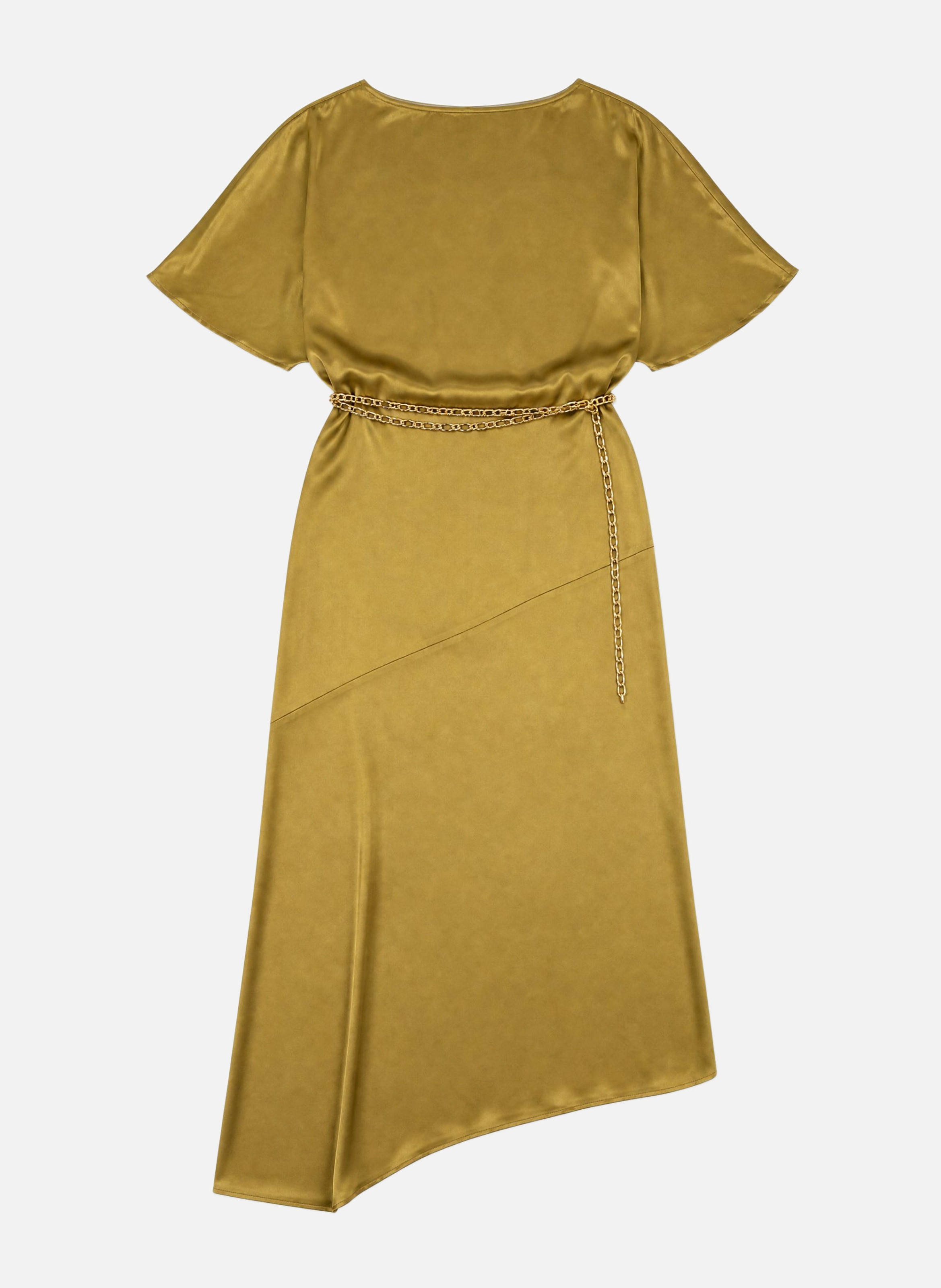 Long satin dress with chain THE KOOPLES Green