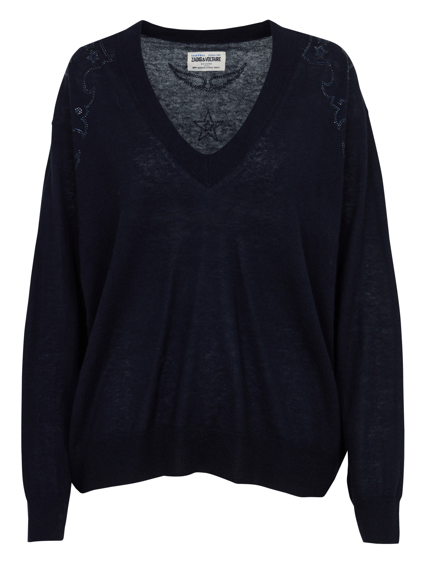V-Ausschnitt Kaschmir-Pullover ZADIG&VOLTAIRE Blau