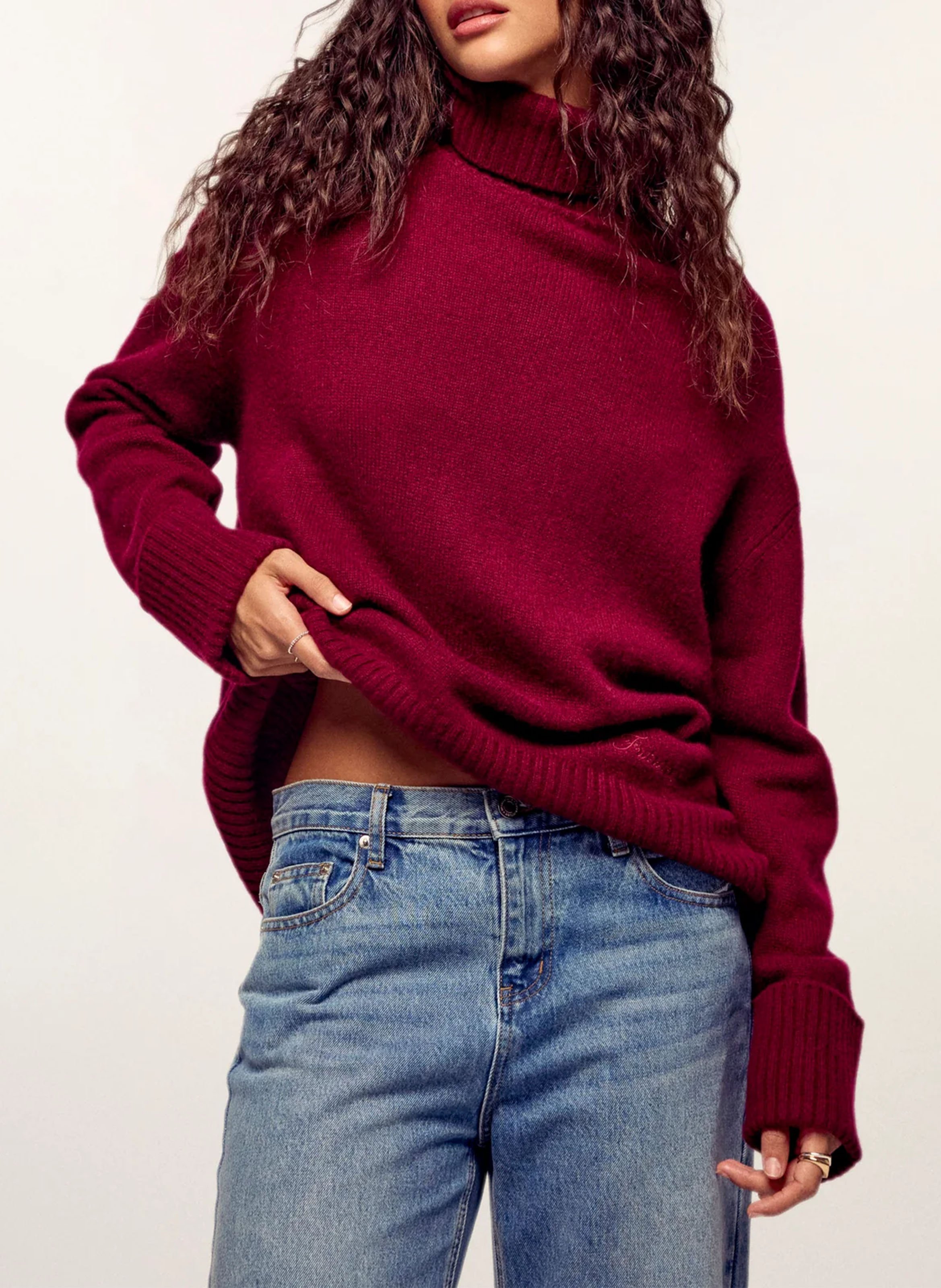 Pull oversize en cachemire FROM FUTURE Rouge