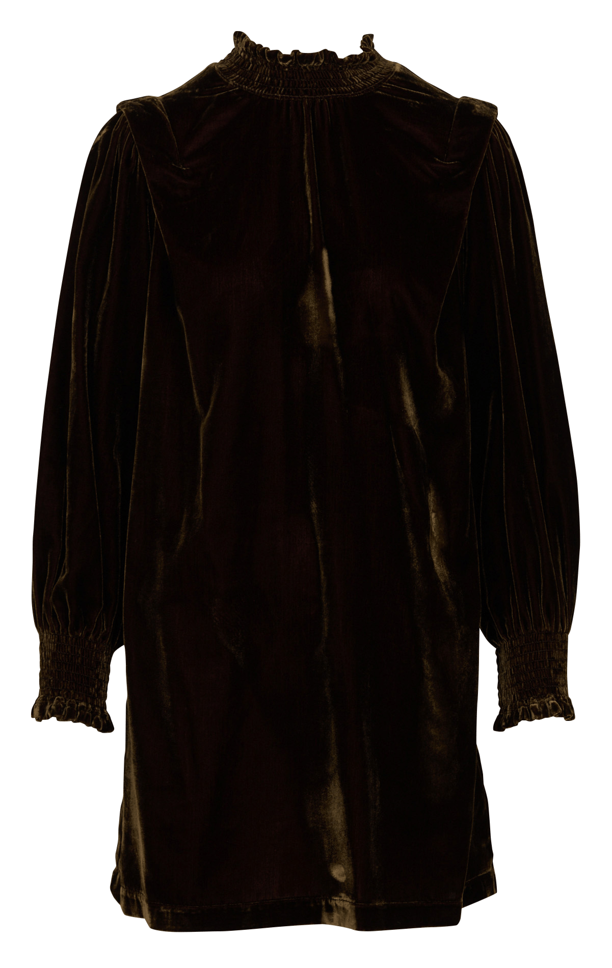 Loose-Fitting Short Velvet Dress LA FEE MARABOUTEE Brown