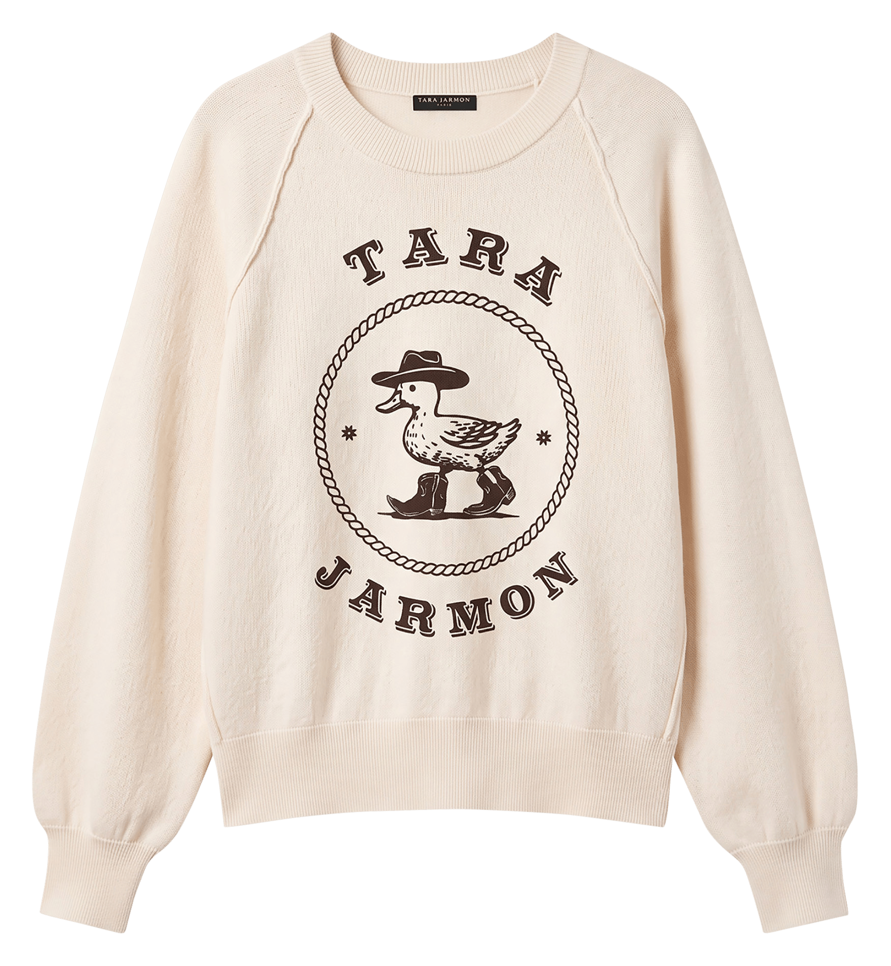 Sweater van katoenmix met ronde hals TARA JARMON Geel