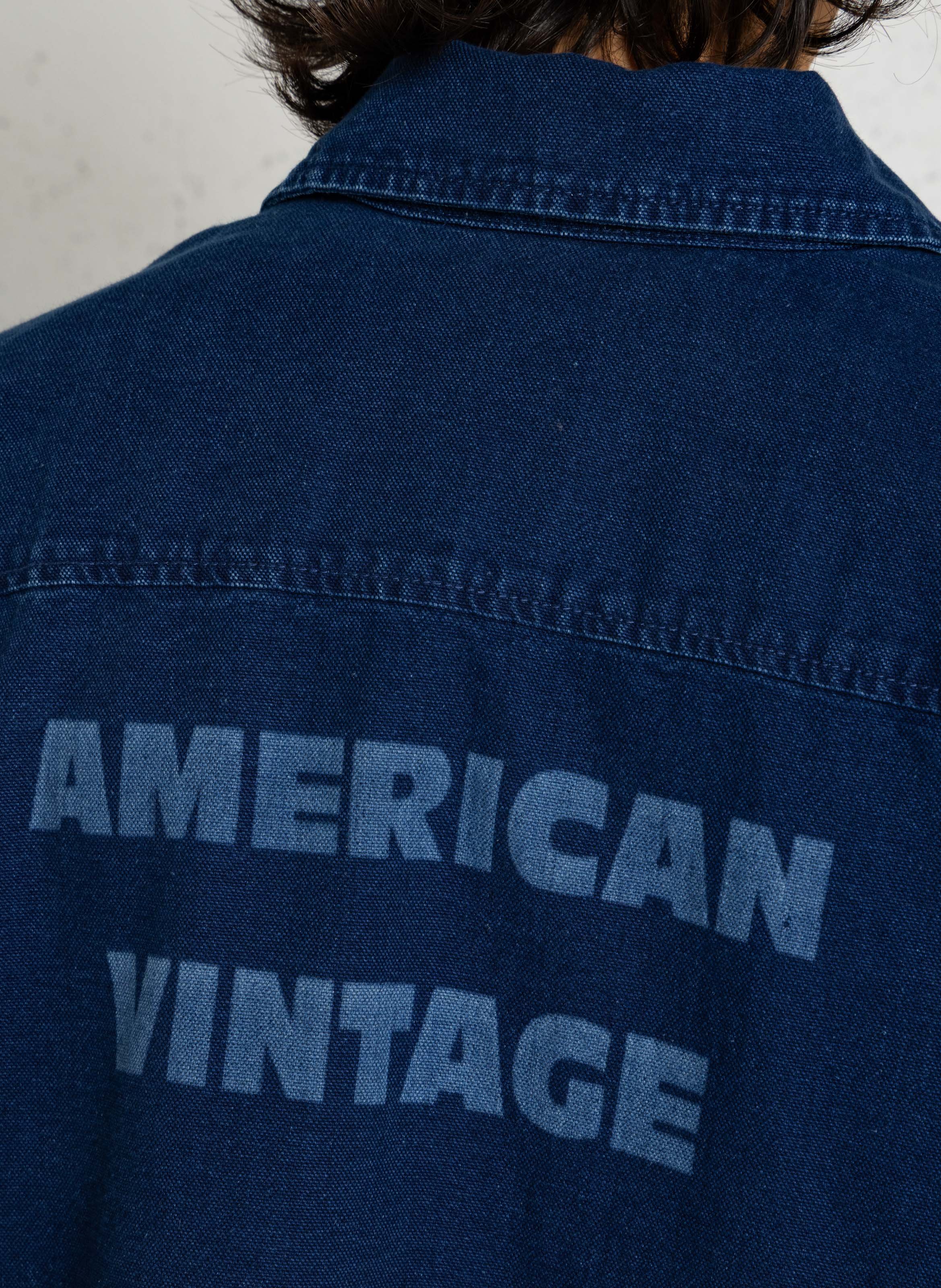 Chemise ample col classique en coton mélangé AMERICAN VINTAGE Bleu