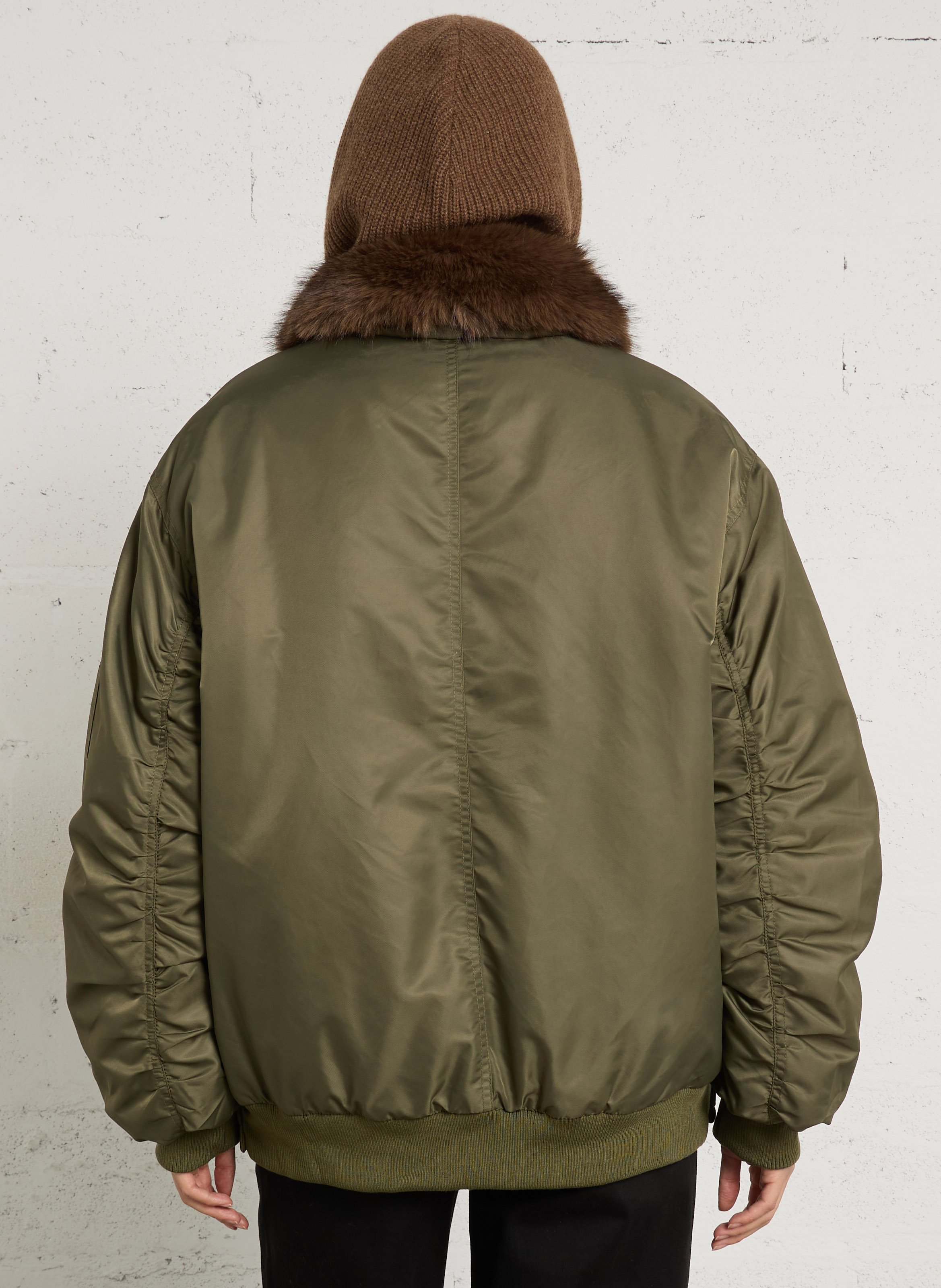 Loose-fit jacket with detachable faux fur collar LA PETITE ETOILE Khaki