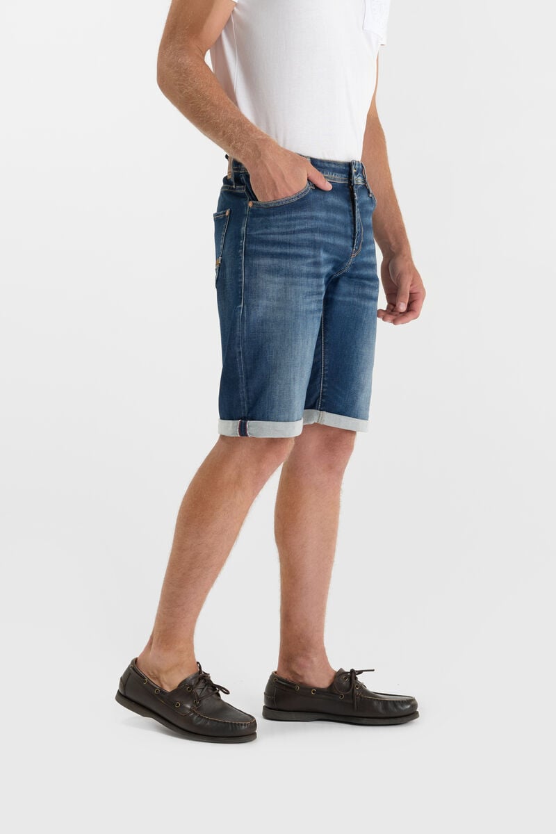 Zip-Front Denim Bermuda Shorts LE TEMPS DES CERISES Blue
