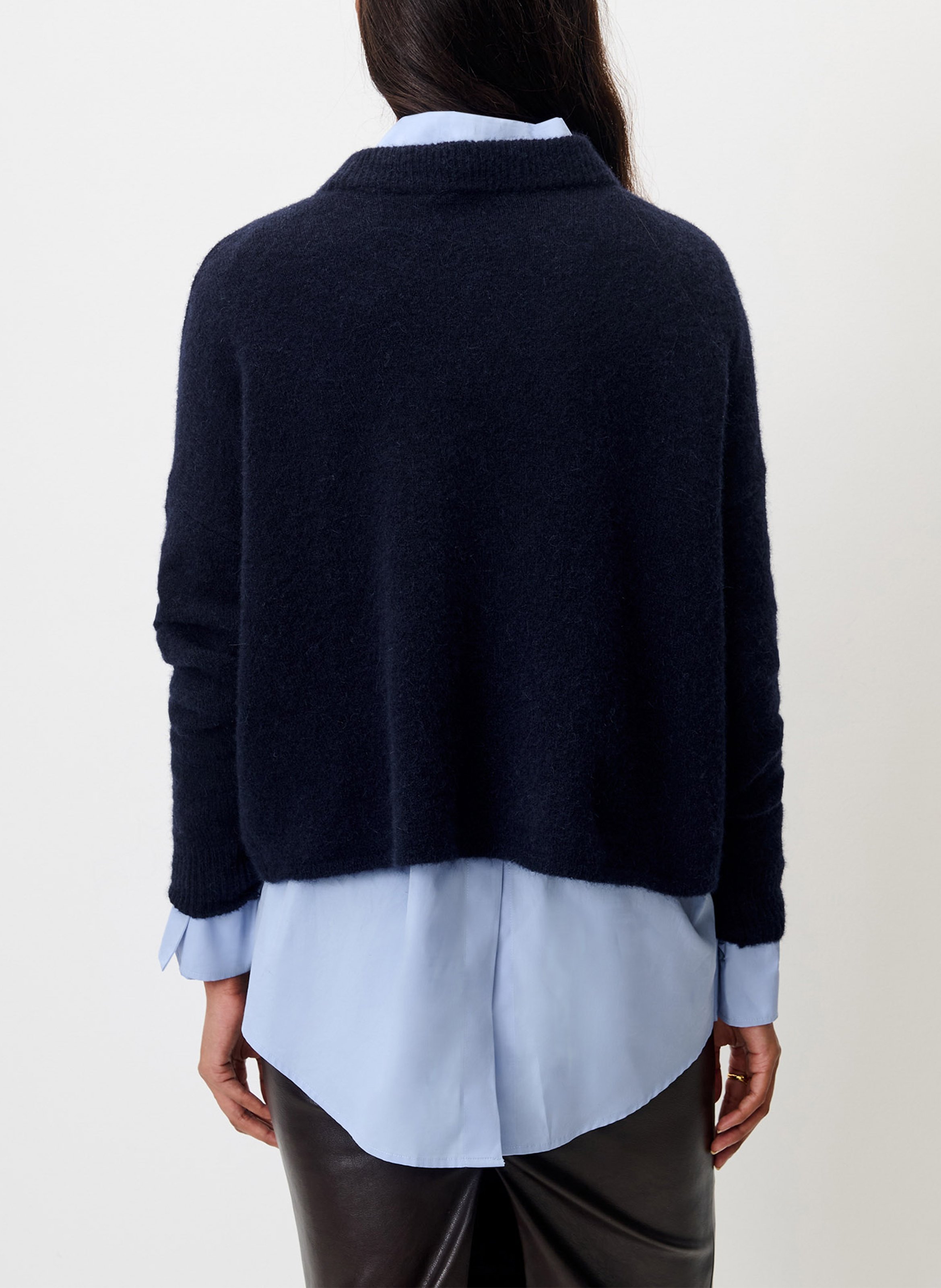 Weiter Pullover aus Wollmix SESSUN Blau