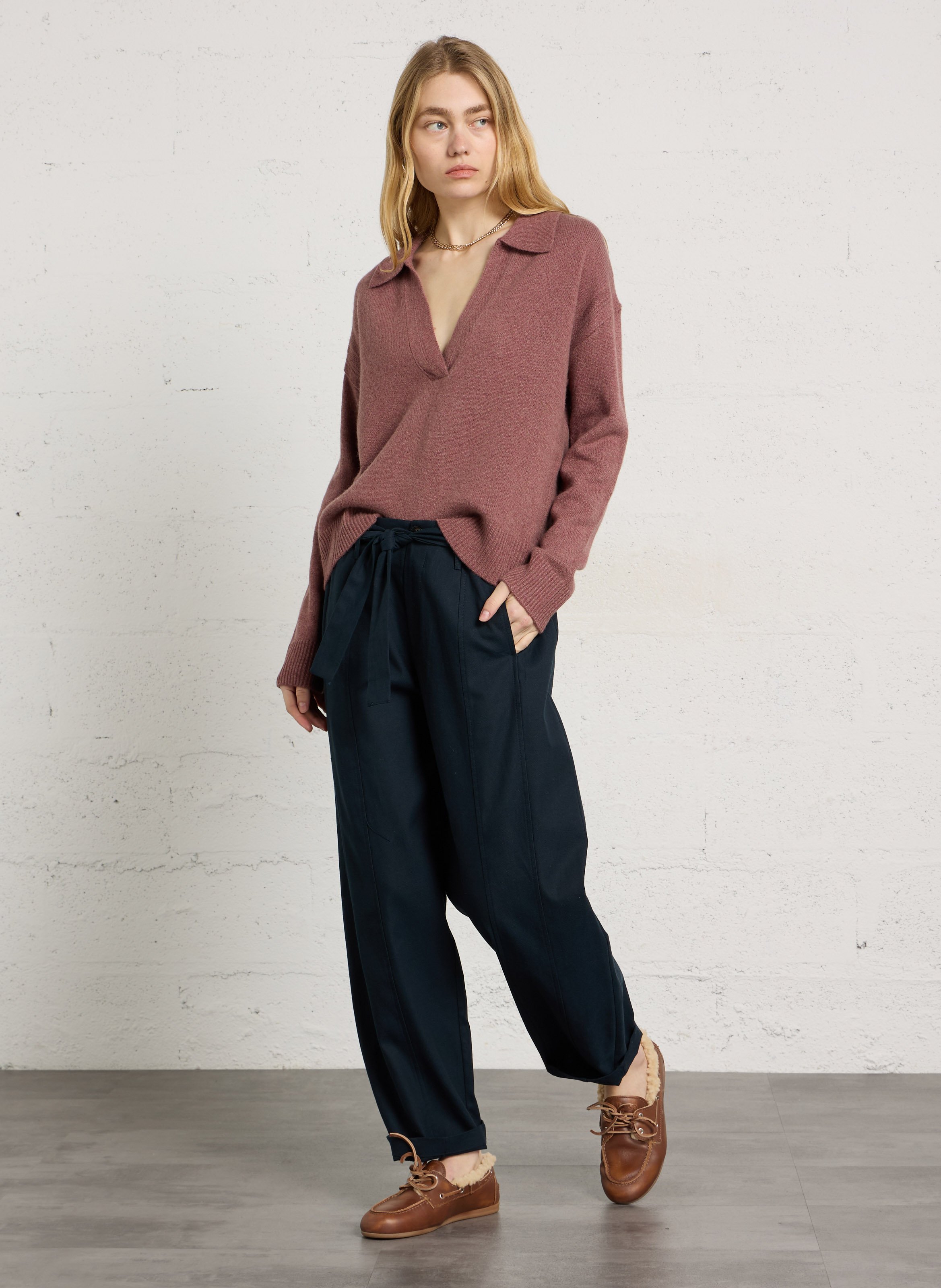 Straight bow trousers SEE U SOON Blue