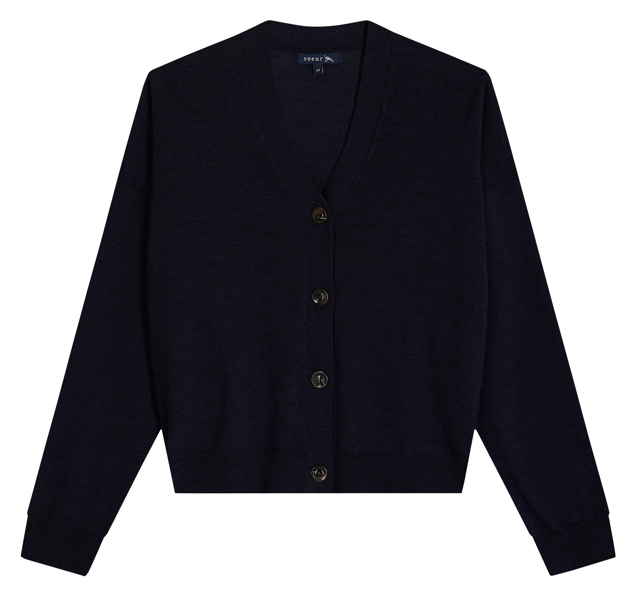 Gilet boutonné en laine SOEUR Bleu