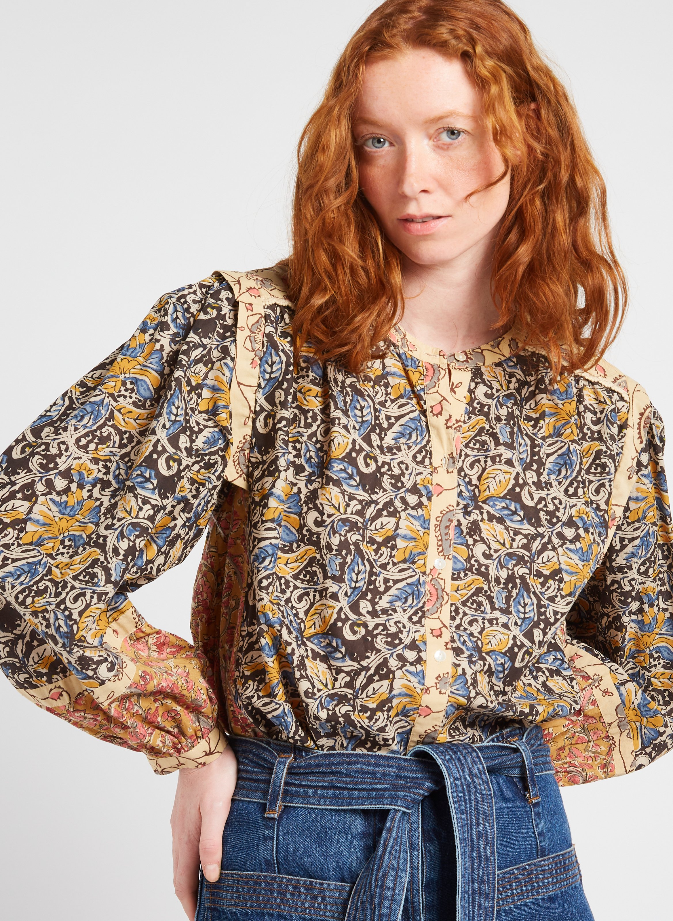 Straight printed organic cotton shirt LOUISE MISHA Multicolored
